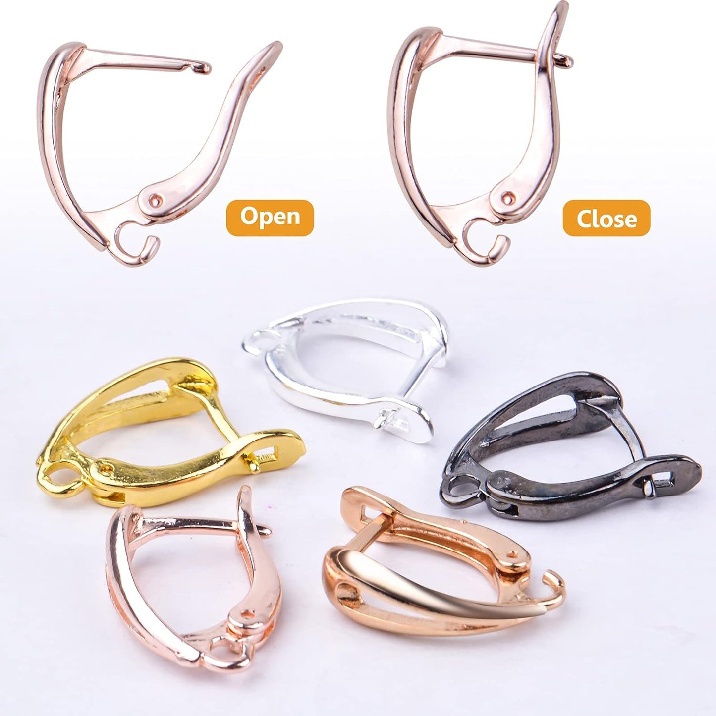 20pcs 5 Colors Round French Earring Hooks Hypoallergenic Brass Leverback Ear Wire Hooks with Open Loop for DIY Dangle Earrings Jewelry Making Christmas Party Anniversary Favor