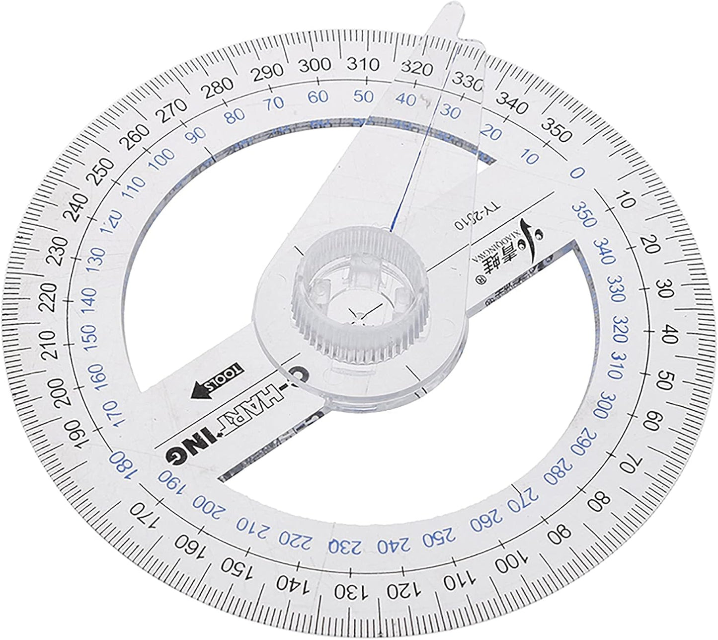 Aylifu 360° Protractor Pack of 2 Protactors Plastic Protractor Math Protractors Clear Protractor Ruler Drafting Tools Circle Protractor for Geometry