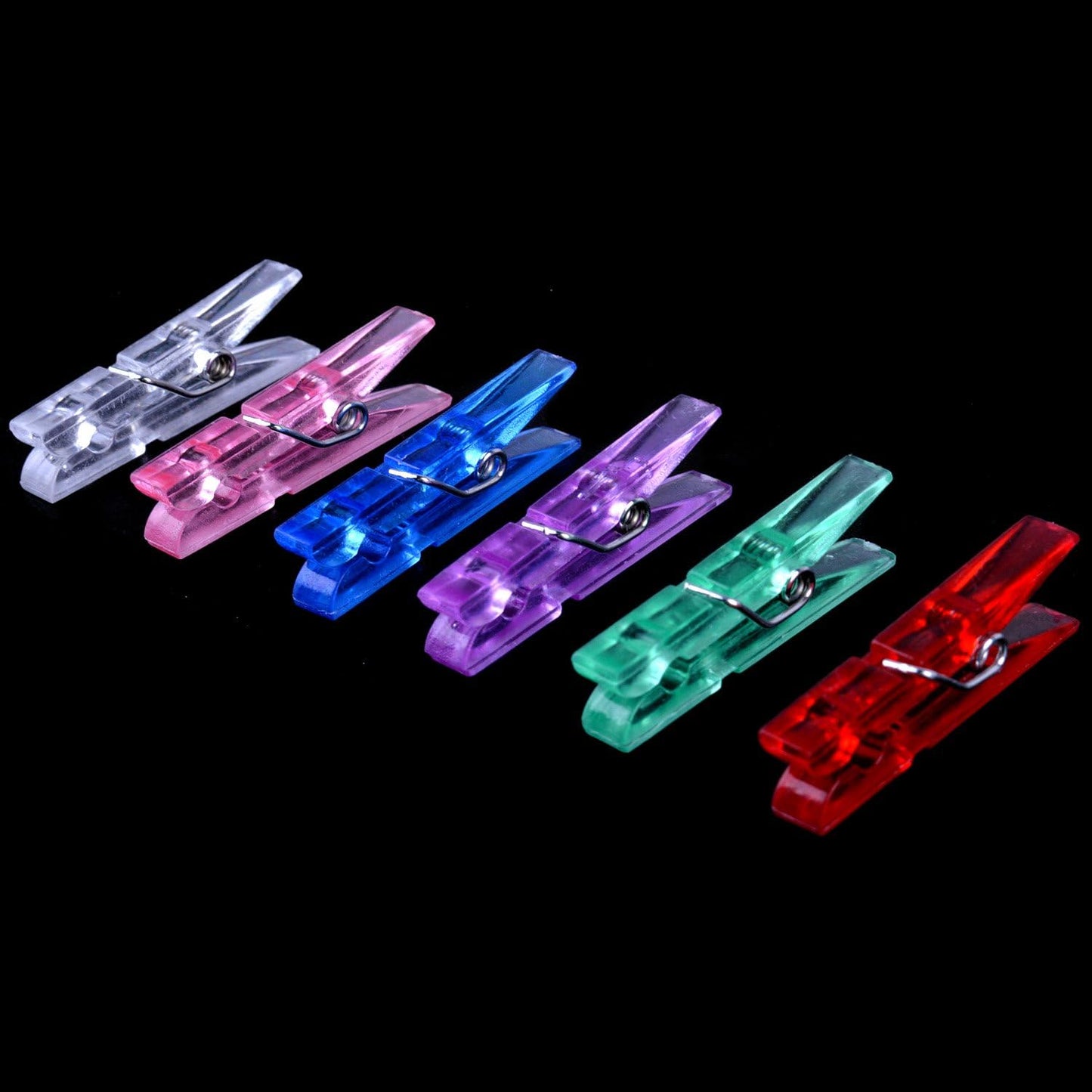 BronaGrand 100pcs Mini Colorful Plastic Utility Paper Clip, Clothespins Clip, Clothes Line Clips,Photo Clips