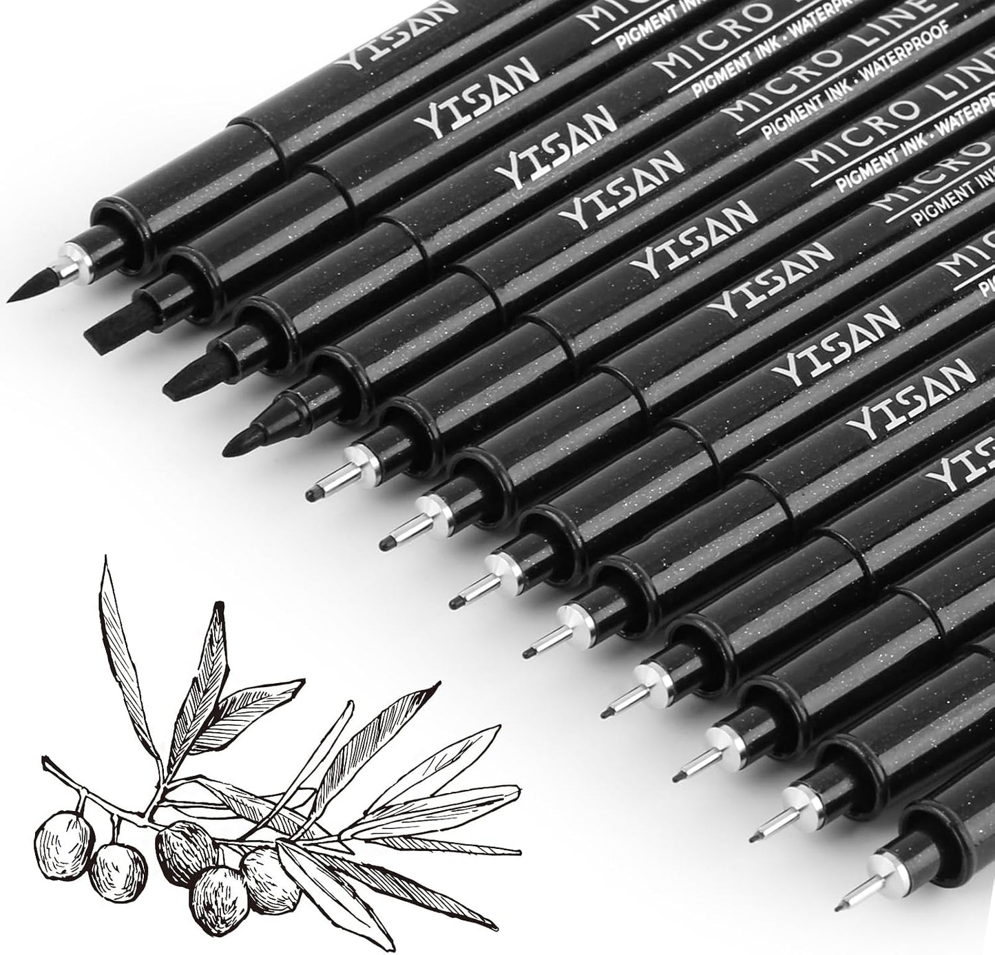 Aylifu  Drawing Art Pens,Micro Fineliner Pens,Fine Tip Manga Markers for Artist Sketch Technical,Black,12 Set,902195