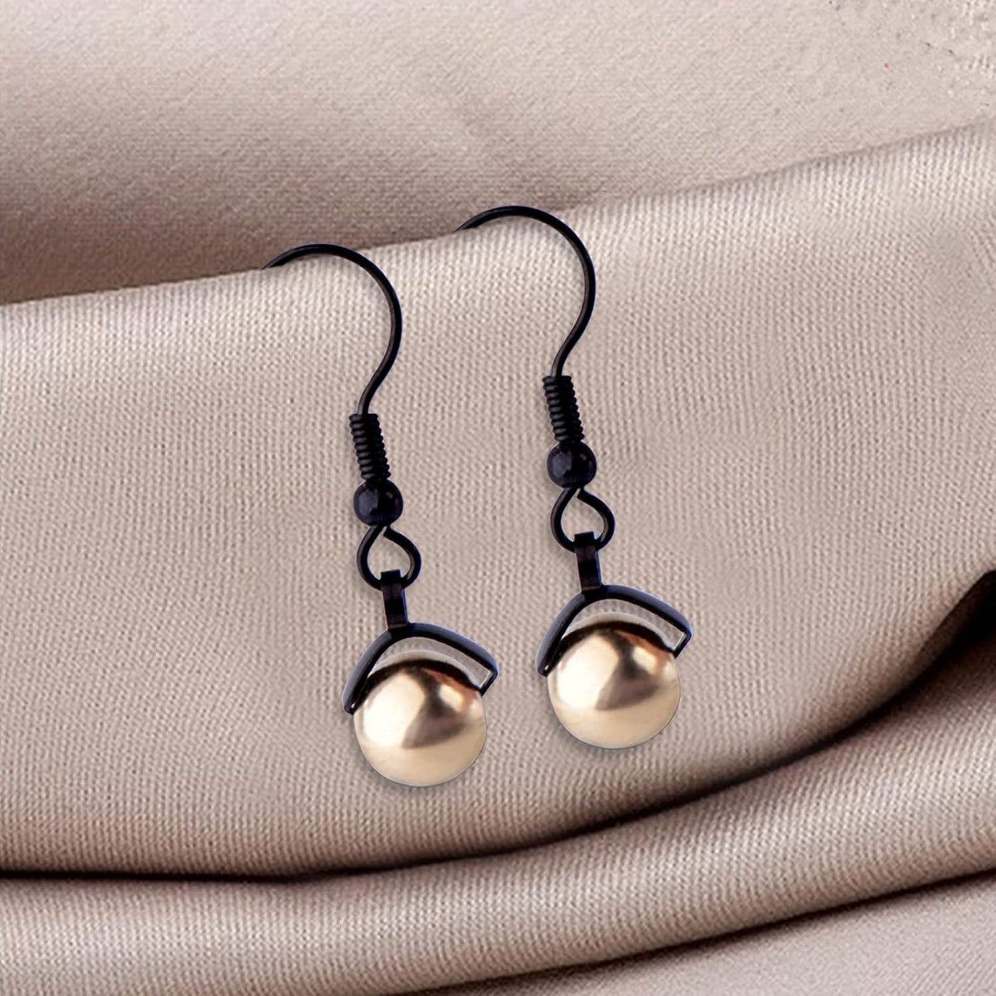 Stainless Steel Earring Hooks, 50pcs Black With Pendant Clasp - Hypoallergenic Ear Wire Ball Hooks for Jewelry Making