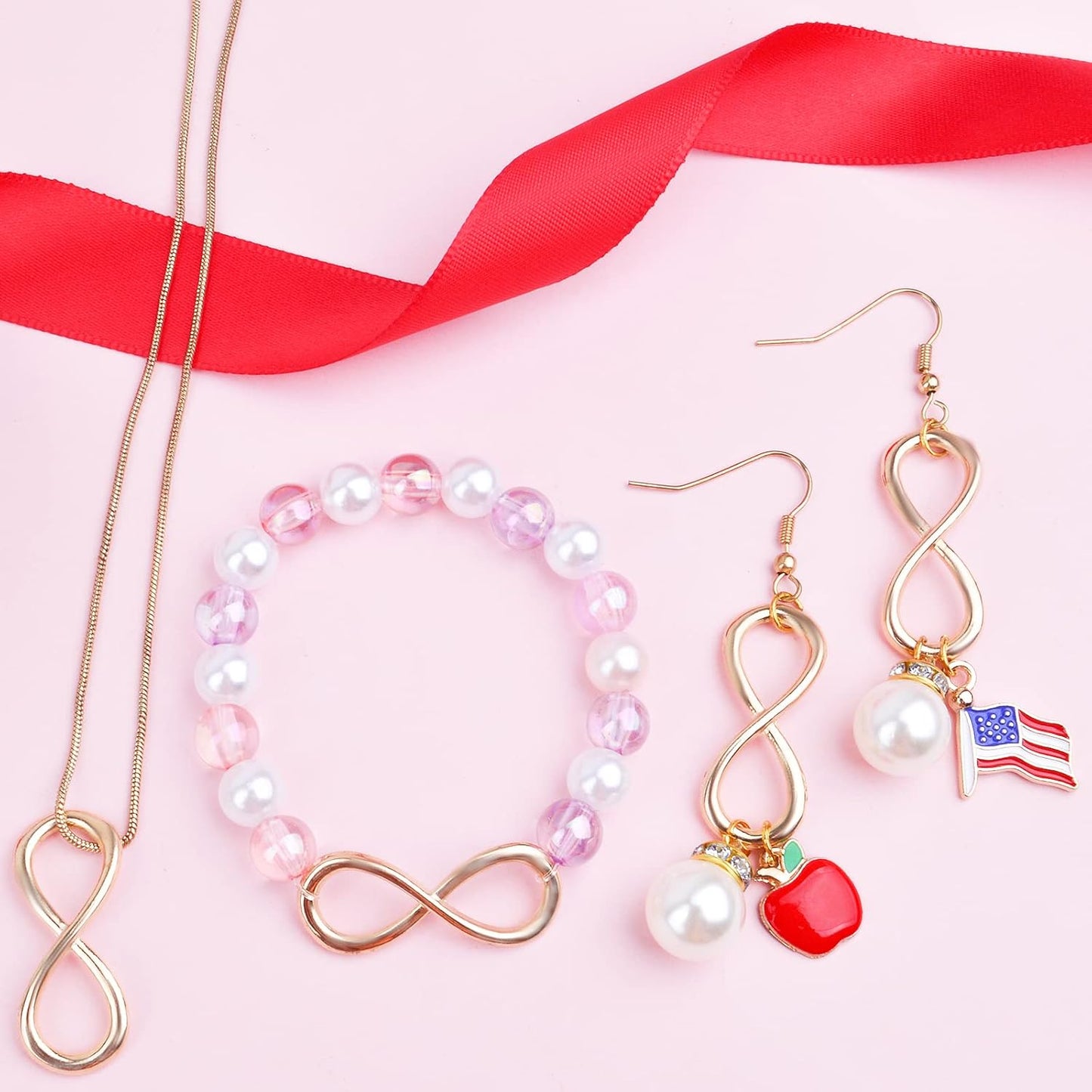 50pcs Infinity Charm Alloy Infinity Symbol Connectors Jewelry Pendants Accessories for DIY Necklace Bracelet Crafts Decoration, Golden