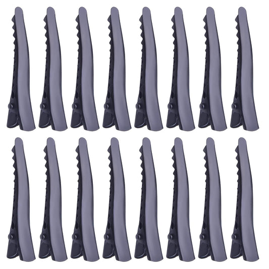 100pcs 45mm Black Alligator Hair Clips Metal Duckbill Hairpins Professional Non-slip Single Prong Curl Clips Teeth Bows Hairclips Hairdressing Salon Styling Hair Grip DIY Accessories for Women Girls