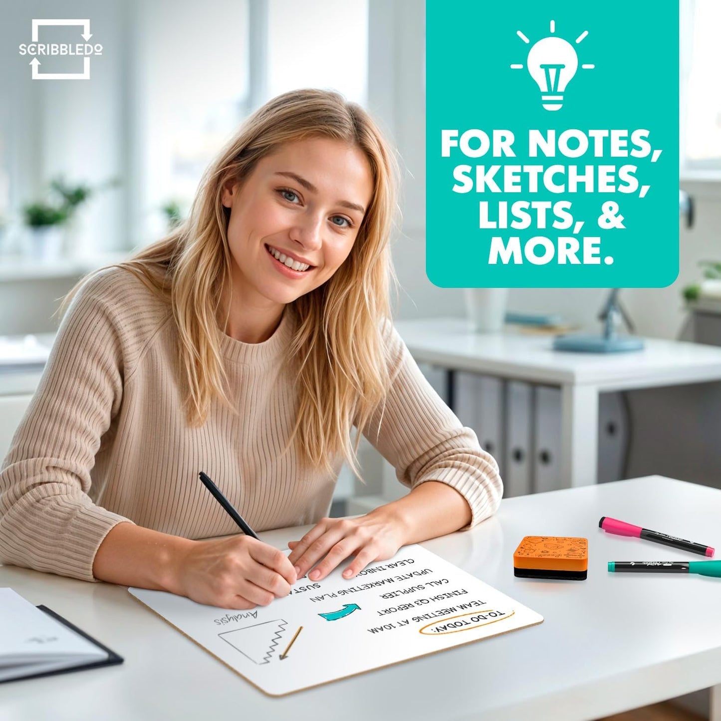 HENDEVL Small Dry Erase Boards 3 Pack 9x12 Double Sided Whiteboard | 3 Double Sided 9x12 Dry Erase Boards, Wipes Clean No Ghosting, Sturdy Engineered Wood, Safe For Kids, Students And Classroom
