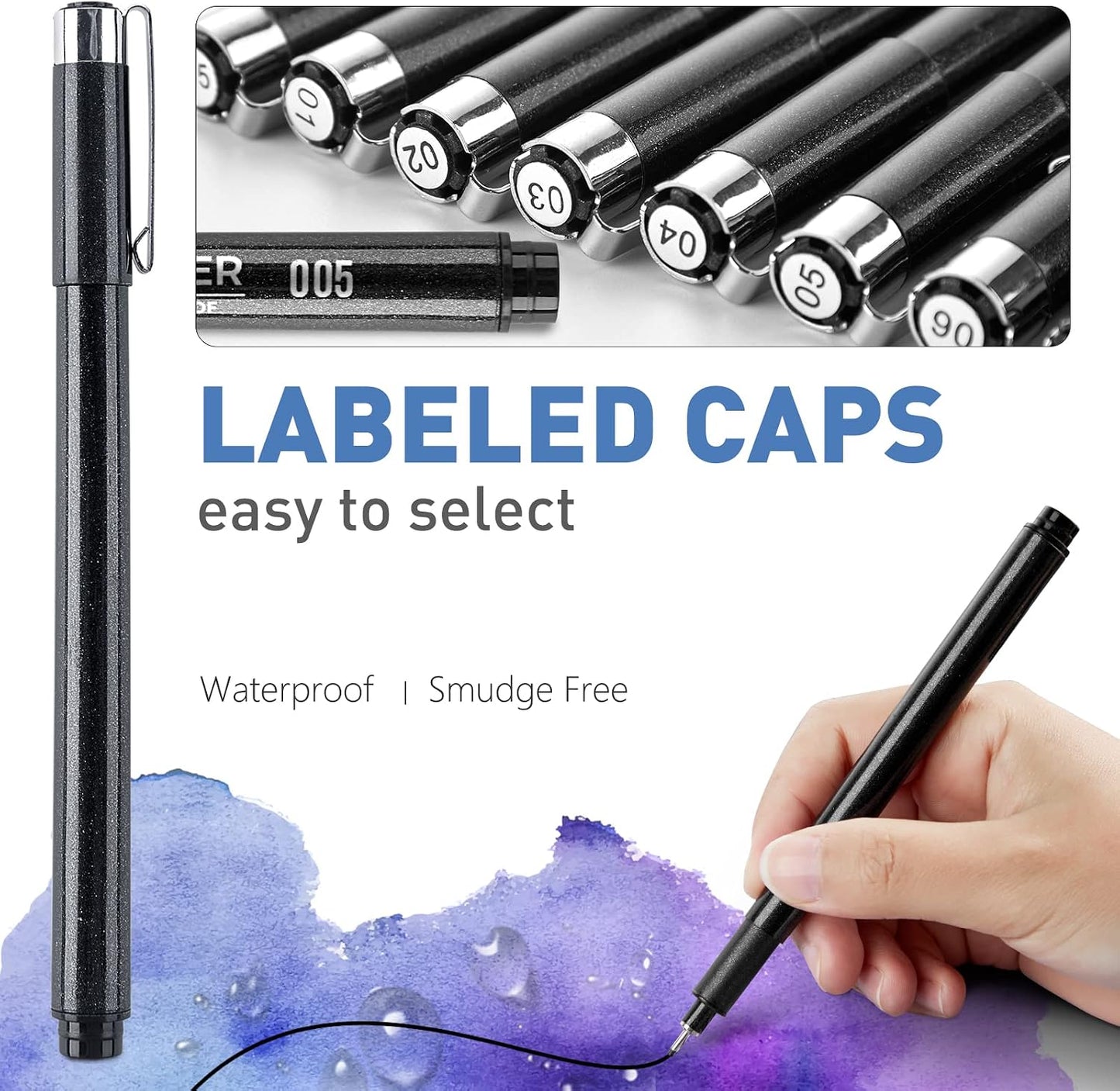 Aylifu  Drawing Art Pens,Micro Fineliner Pens,Fine Tip Manga Markers for Artist Sketch Technical,Black,12 Set,902195