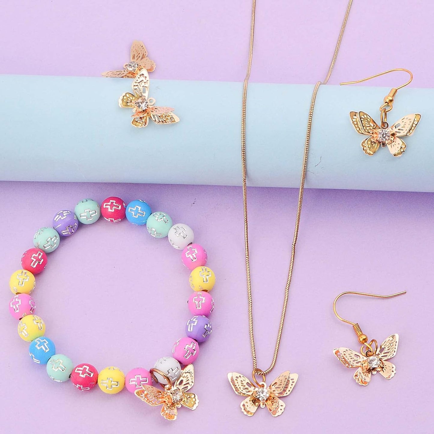 12pcs Golden Hollow Butterfly Insect Charms with Rhinestone Alloy Diamond Butterfly Animal Pendants with a Plastic Box DIY Necklace Earrings Jewelry Making Decor