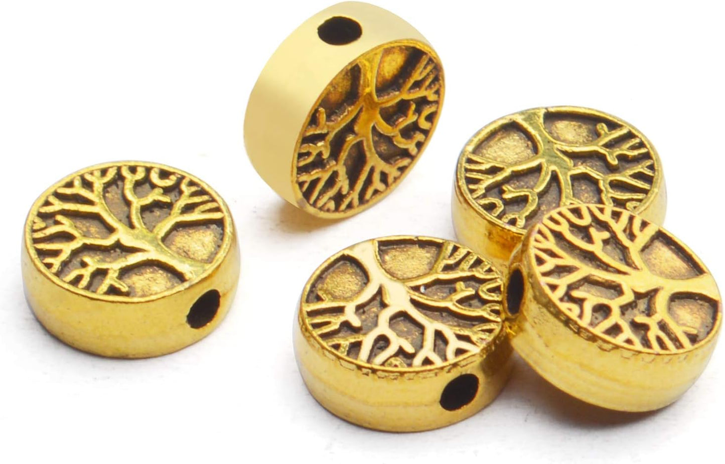 60pcs Antique Tree of Life Beads Mixed Loose Spacer Beads Metal Jewelry Findings for Making Necklace Bracelet Craft