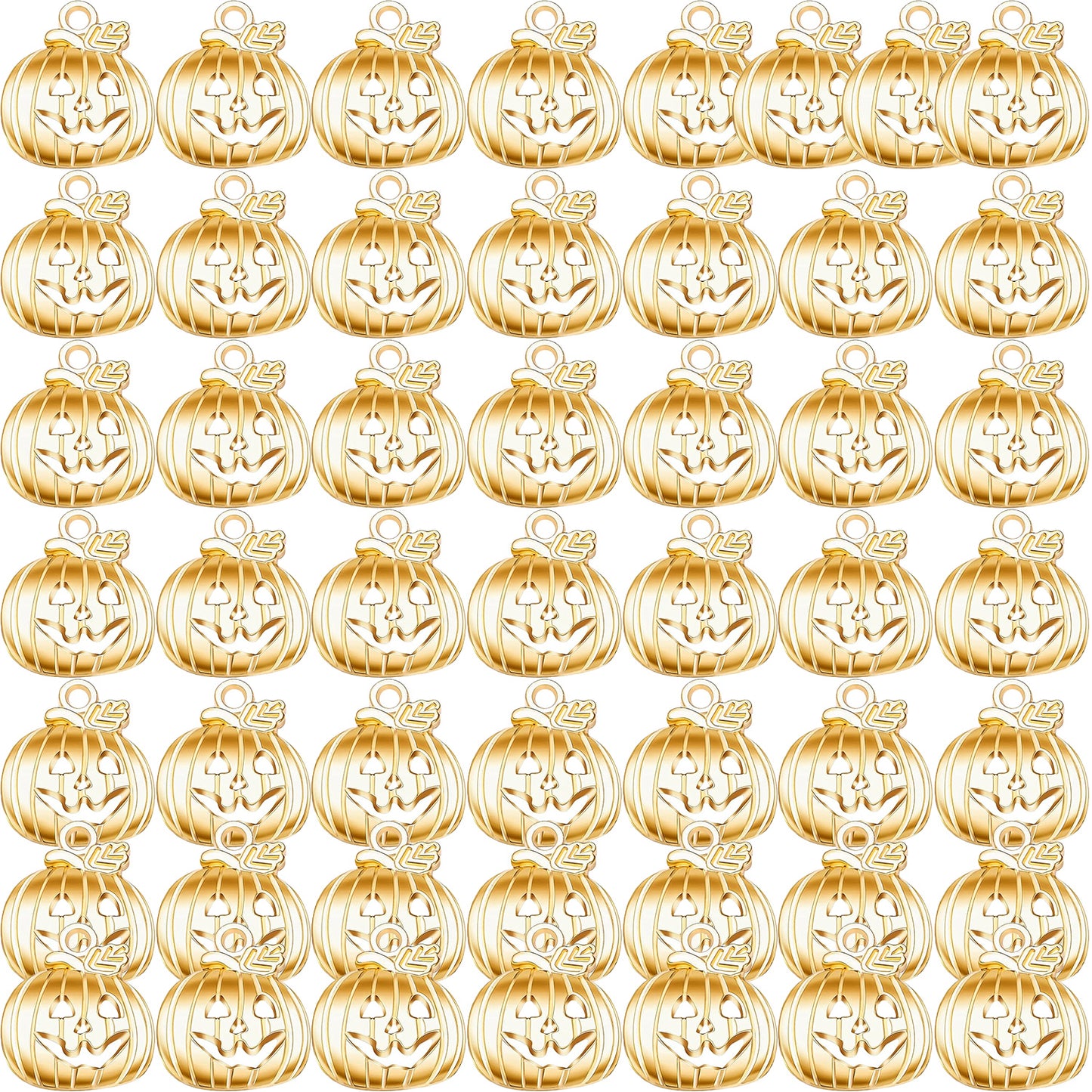 60pcs 5 Colors Pumpkin Charm Pendants Alloy Halloween Pumpkin Lantern Charms Craft Supplies for DIY Necklace Bracelet Earrings Jewelry Making Accessory, 18.4 mm x 15.8 mm