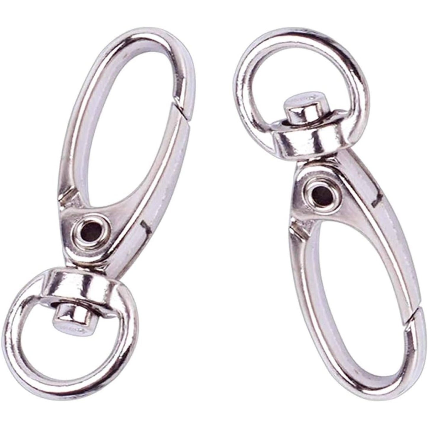BronaGrand Pack of 50 D Swivel Trigger Clips Hooks Metal Key Ring Lobster Clasps