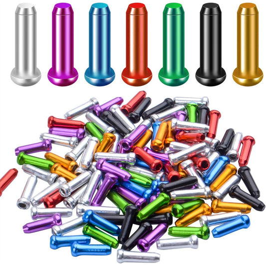 100pcs Cable Ends Caps Cycling Cable End Crimps Bikes Brake Tips Shifter Cable Ends for Road Bike and Mountain Bicycle,Random Color