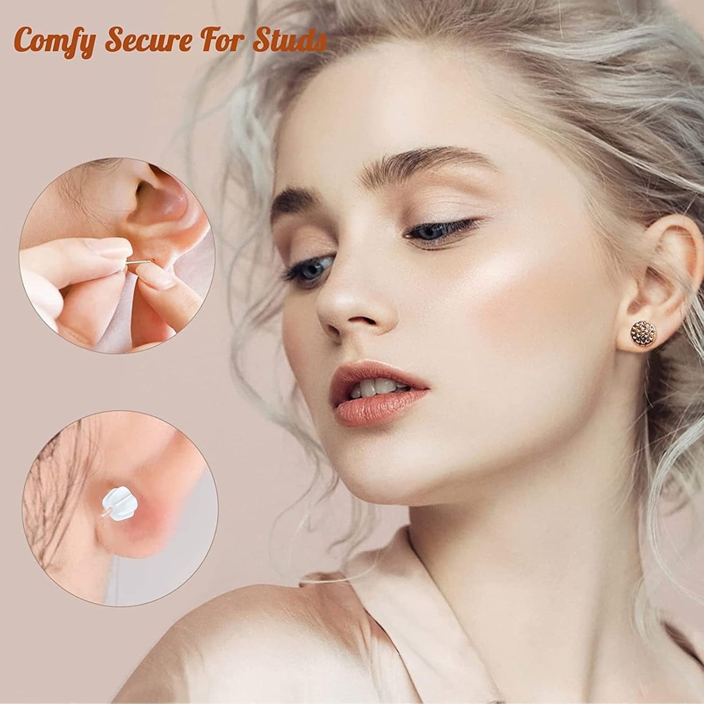 600pcs Plastic Earring Posts Studs Clear Invisible Earring Pins with 600pcs Silicone Earring Safety Backs Stoppers for DIY Jewelry Making Crafting Findings