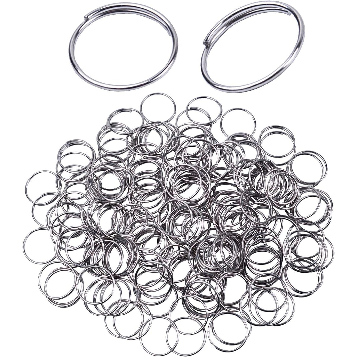 200pcs Stainless Steel Split Ring Double Loops Jump Rings Key Rings 12mm for Crystal Lamps, Crystal Curtain, Crystal Garland, Necklaces, Keys, Earrings, Jewelry Making