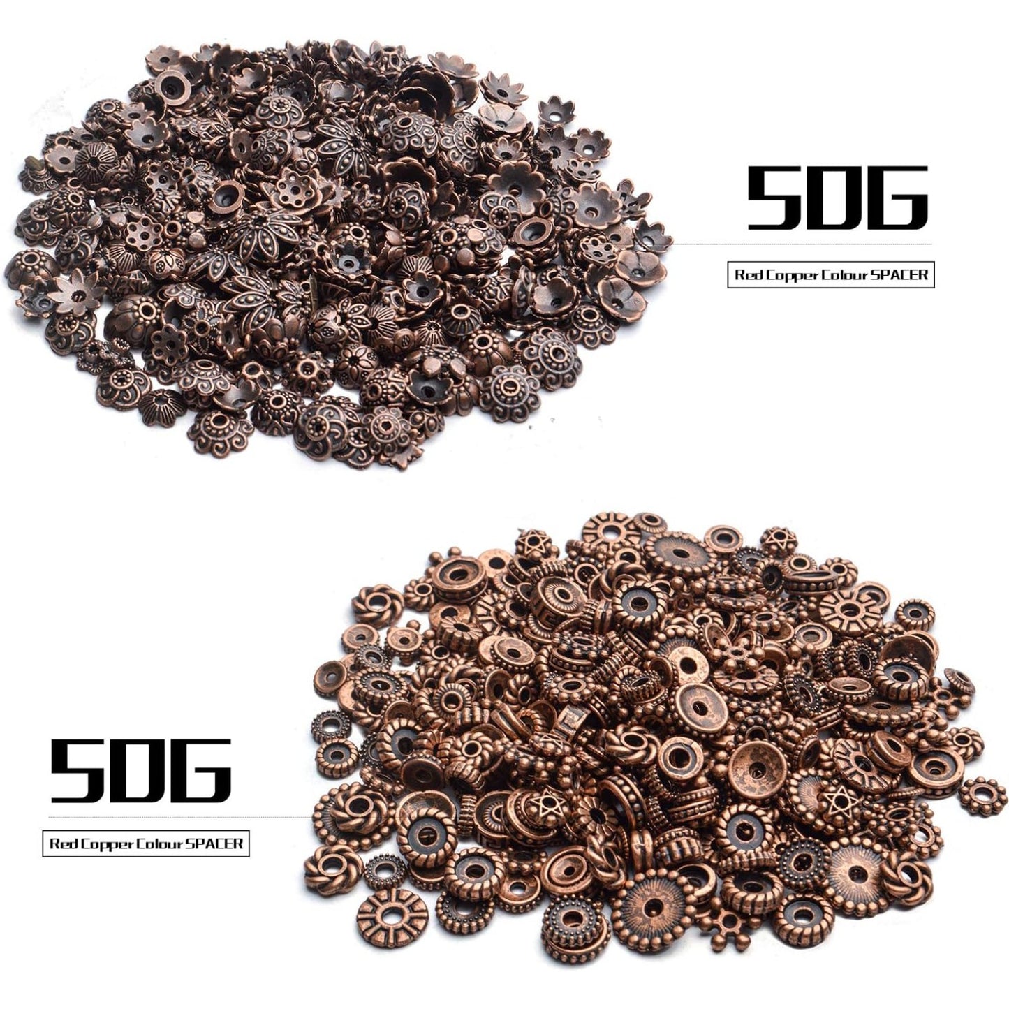 100g Mixed Metal Flower Caps Ends Tibetan Silver Spacer Loose Beads for Jewelry Making