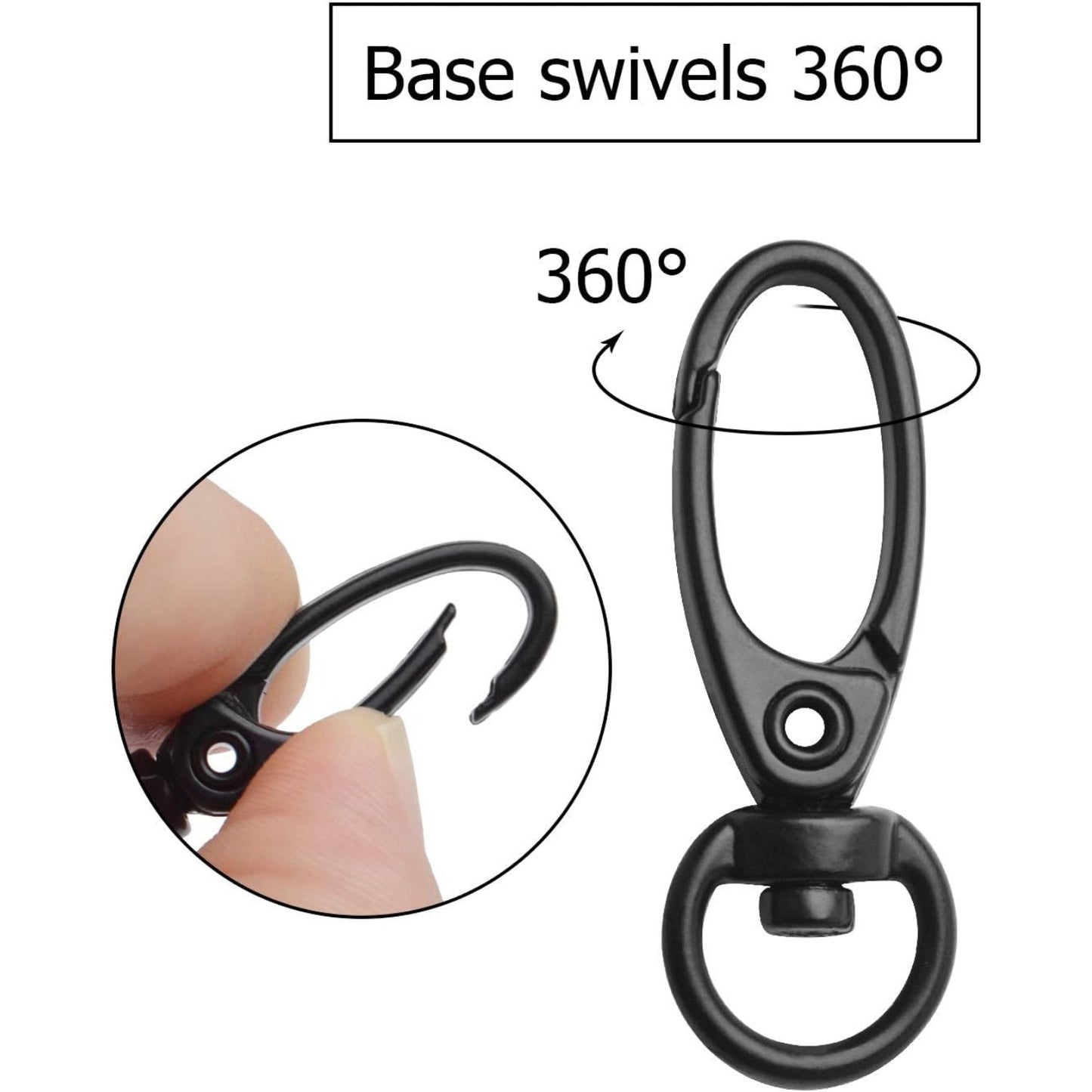 Swivel Clasp Clips,50pcs 35mm Swivel Trigger Clips Metal Keyring Clasps Snap Hooks for Hanging Key Chains Dog Leashes Crafts Decorations,Black