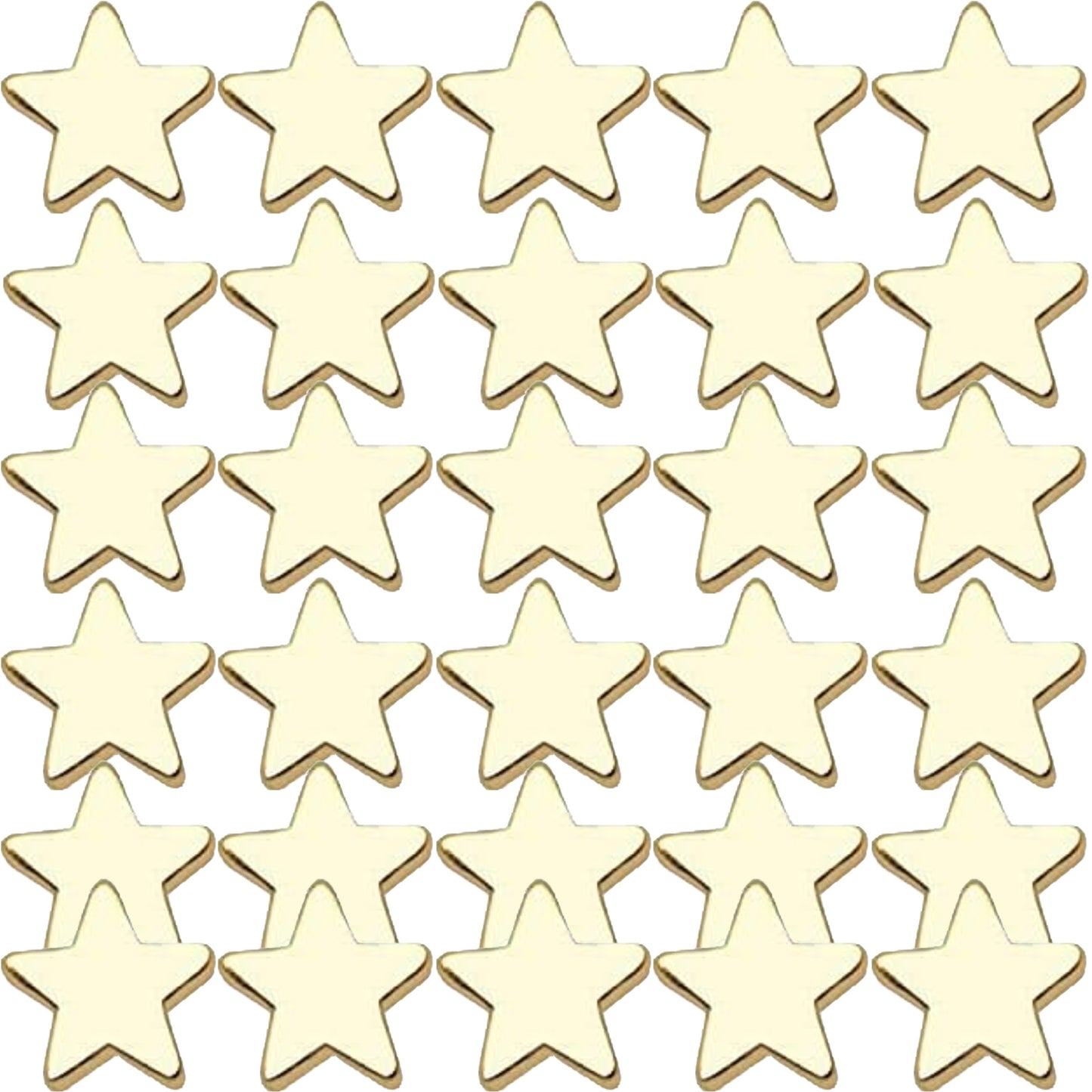 30pcs Star Shape Spacer Beads Jewelry Charm Loose Beads Copper Small Hole Star Beads for DIY Jewelry Crafts Making,6×6mm