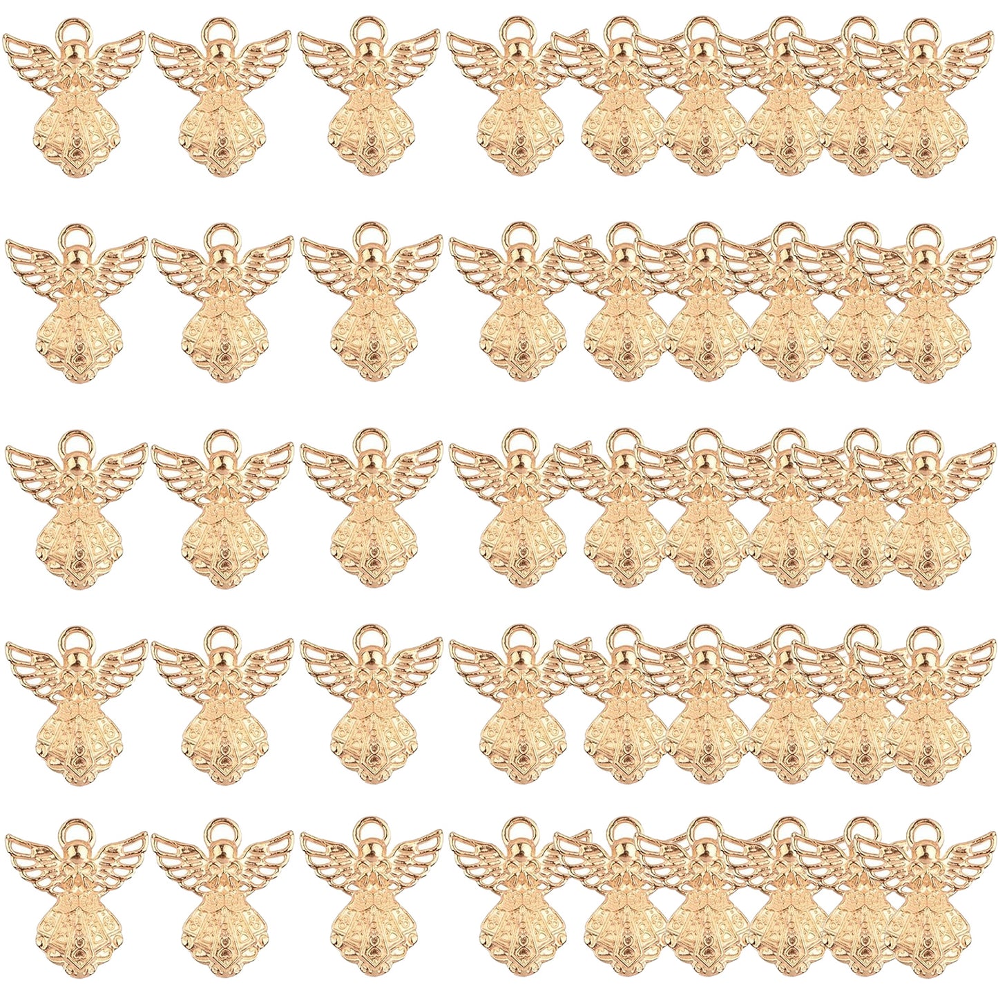 45pcs Angel Wing Charms Tibetan Alloy Fairy Wings Shape Pendant Guardian Angel Dangle Charms Craft Supplies for DIY Necklace Bracelet Earrings Jewelry Making, 9 Colors