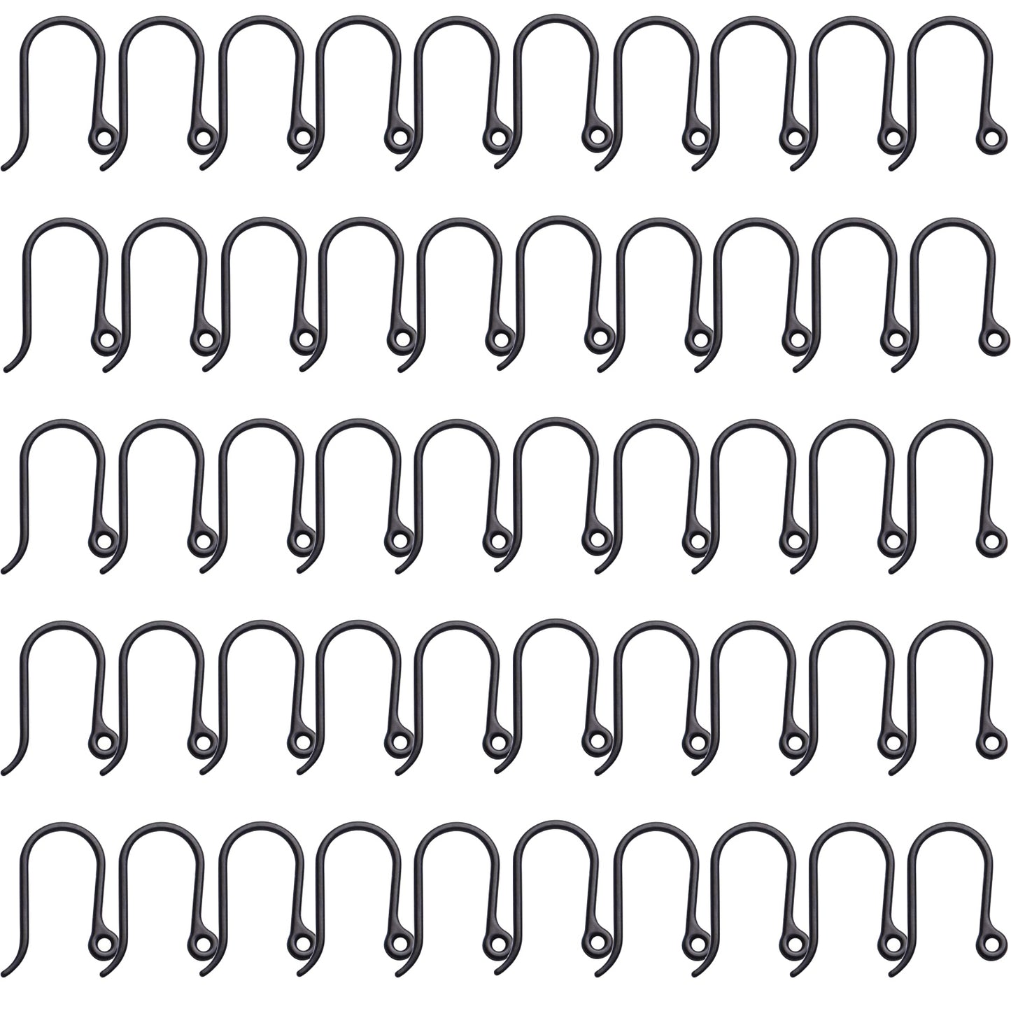 Plastic Earring Hooks, 50pcs Non-Allergenic Plastic Earring Hooks Safety Ear Wire Hooks Earring Findings for DIY Jewelry Making, 13x9mm, Golden, Silver, Black, Pink, Clear(Small)