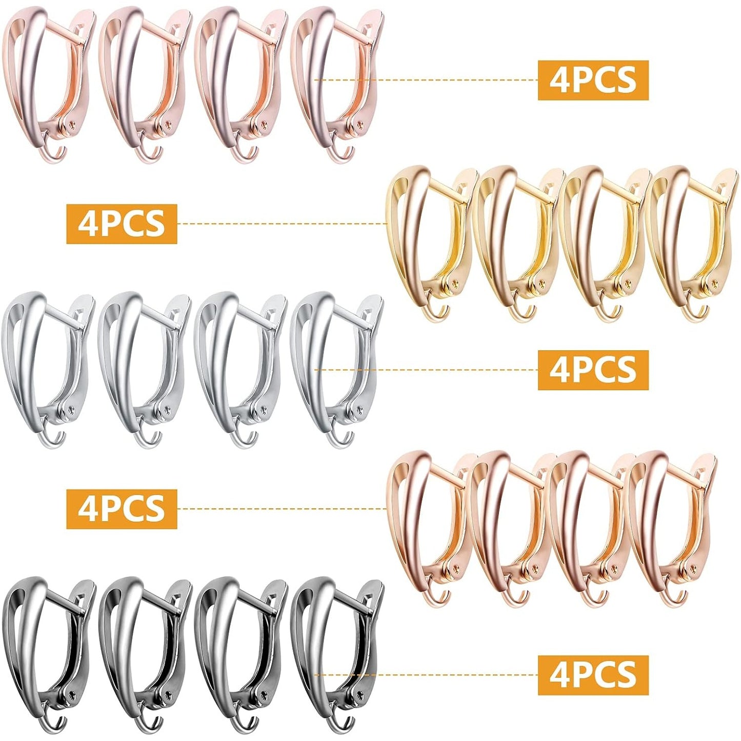 20pcs 5 Colors Round French Earring Hooks Hypoallergenic Brass Leverback Ear Wire Hooks with Open Loop for DIY Dangle Earrings Jewelry Making Christmas Party Anniversary Favor