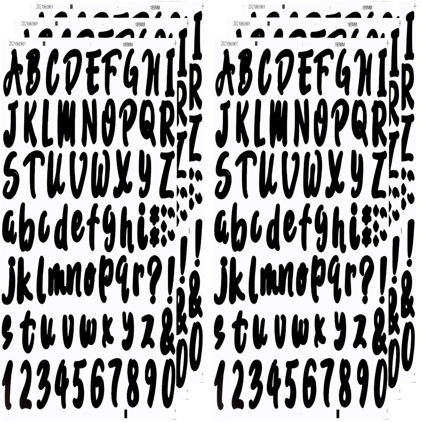 6 Sheets Self-Adhesive Vinyl Letters Numbers Kit, Alphabet letter Stickers Mailbox Numbers Sticker Decals for Sign, Notebook, Door, Containers, Business, Address Number, Jar Labels (White, Black)