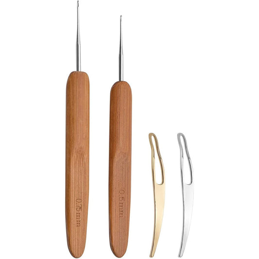Dreadlocks Tool,2pcs Dreadlocks Crochet Hook and 2pcs Interlocking Tools Easyloc Hair Tool for Dreadlocks, Interlocks Sisterlocks Braid Craft