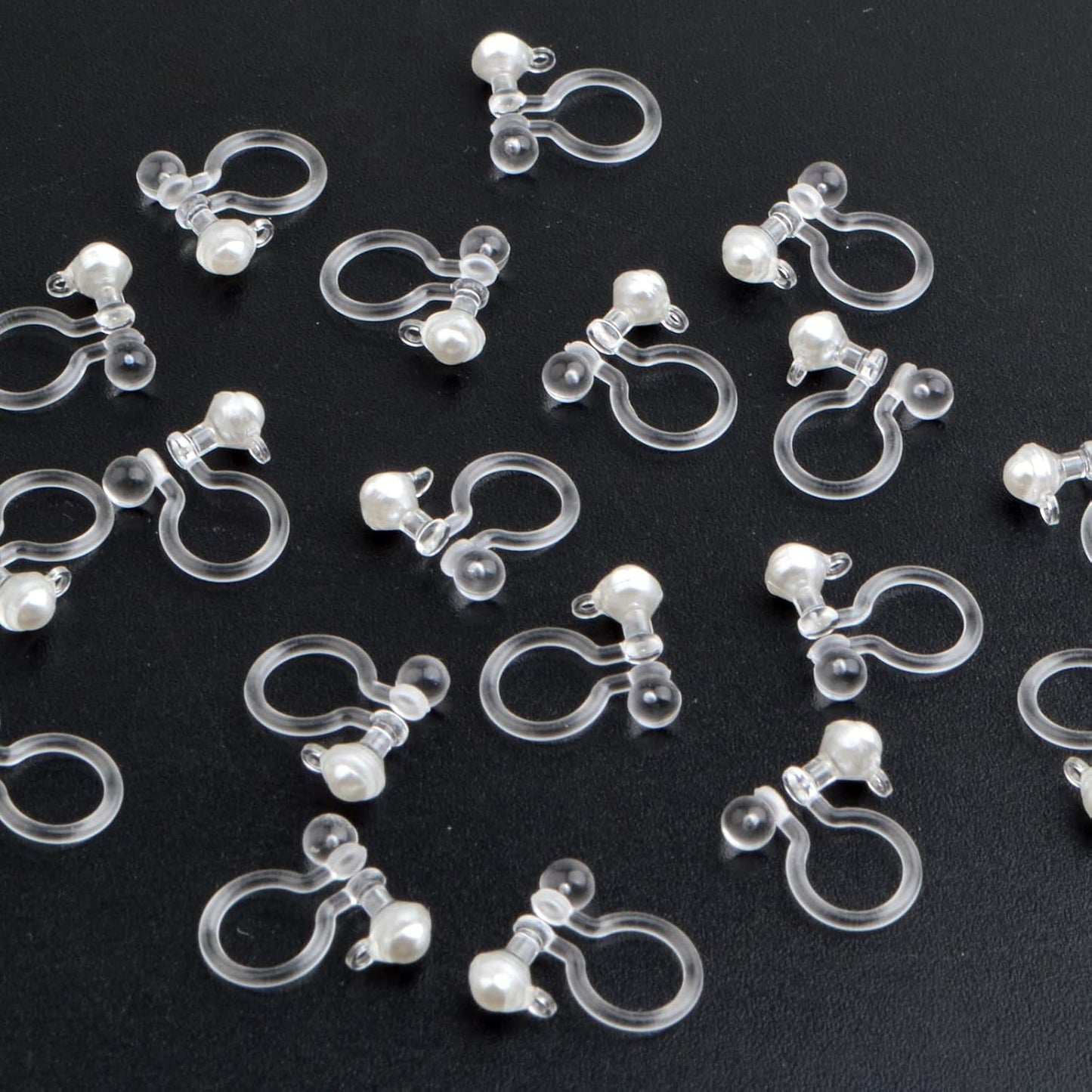 20pcs Transparent Plastic Clip-on Earring Converters Invisible U Type Earring Clips Painless Allergy-Free Resin Earring Components Findings for Non Pierced Ears