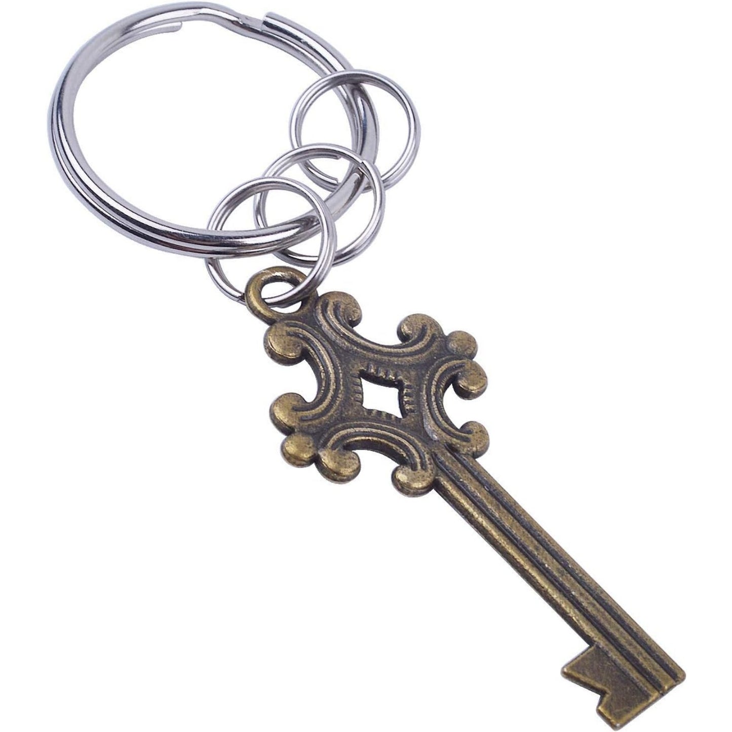 BronaGrand 200 Pieces Small Key Chain Rings Split Ring Key Chains for Keys Organization,10mm Diameter (Silver)