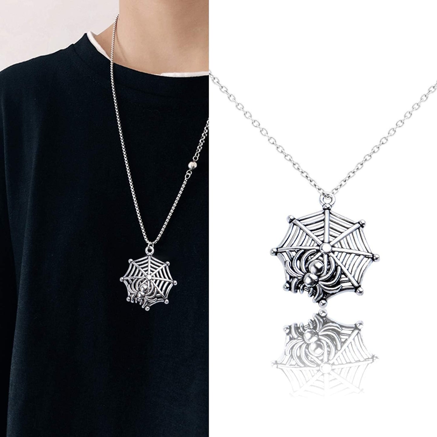 Spider Charms,100g (25-40pcs) Antique Silver Spider Charms Tibetan Alloy Halloween Theme Pendants for DIY Necklace Bracelet Making