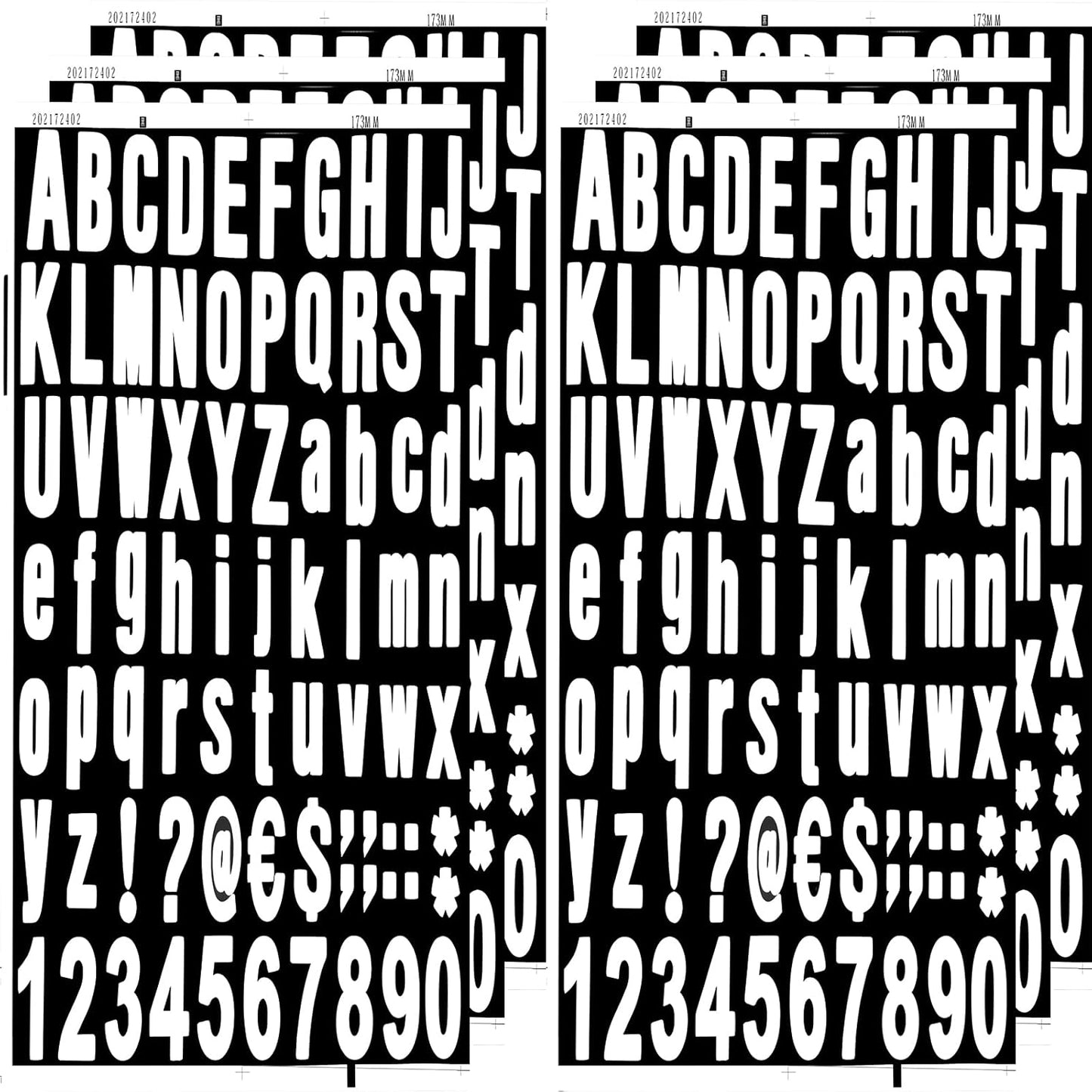 6 Sheets Self Adhesive Vinyl Letters Numbers Kit, Alphabet letter Stickers Waterproof Script Pantry Labels Stickers Decals for Mailbox, Signs, Window, Door, Cars, Business, Address Number, 2 Colors