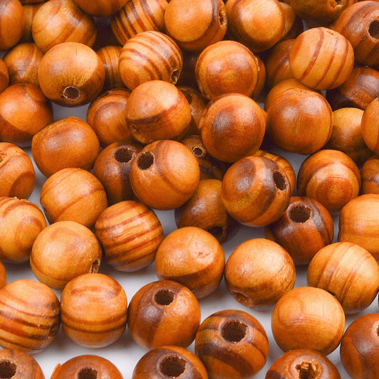 200pcs 10mm Wood Round Bead Natural Wood Spacer Beads Wooden Beads for Jewelry Making DIY