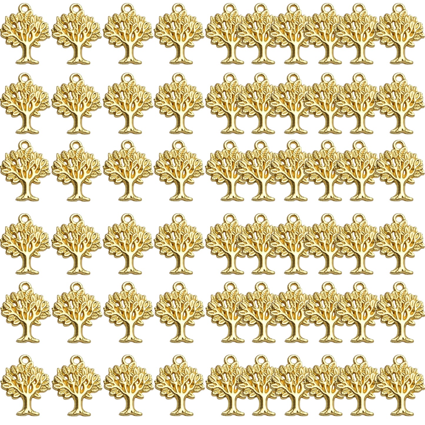 Tree of Life Chrmas,60pcs Wholesale Craft Supplies Tibetan Tree Pendants Charms Vintage Jewelry Making Accessories for DIY Bracelets Necklace,Antique Silver Bronze Golden