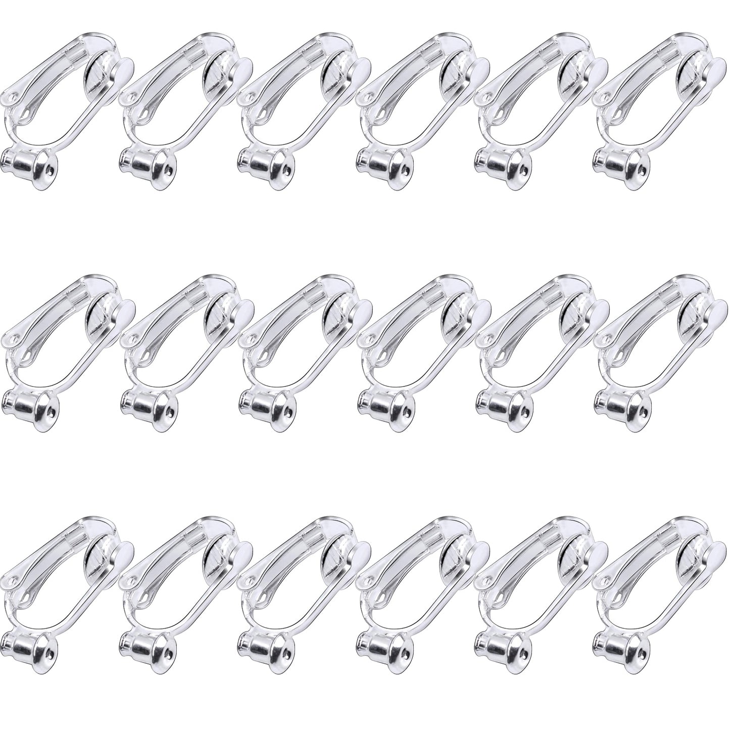 Clip-on Earring Converter,18 Pieces Earring Clip Converter Components Findings with Post for Non-Pierced Ears Jewelry Making