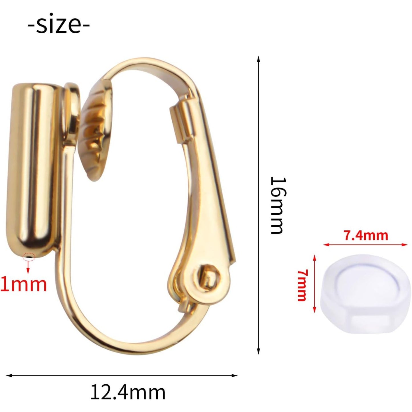 12 Pieces Clip-on Earrings Converter Components for Non-Pierced Ears and 12 Pieces Comfort Earring Pads, Gold and Silver