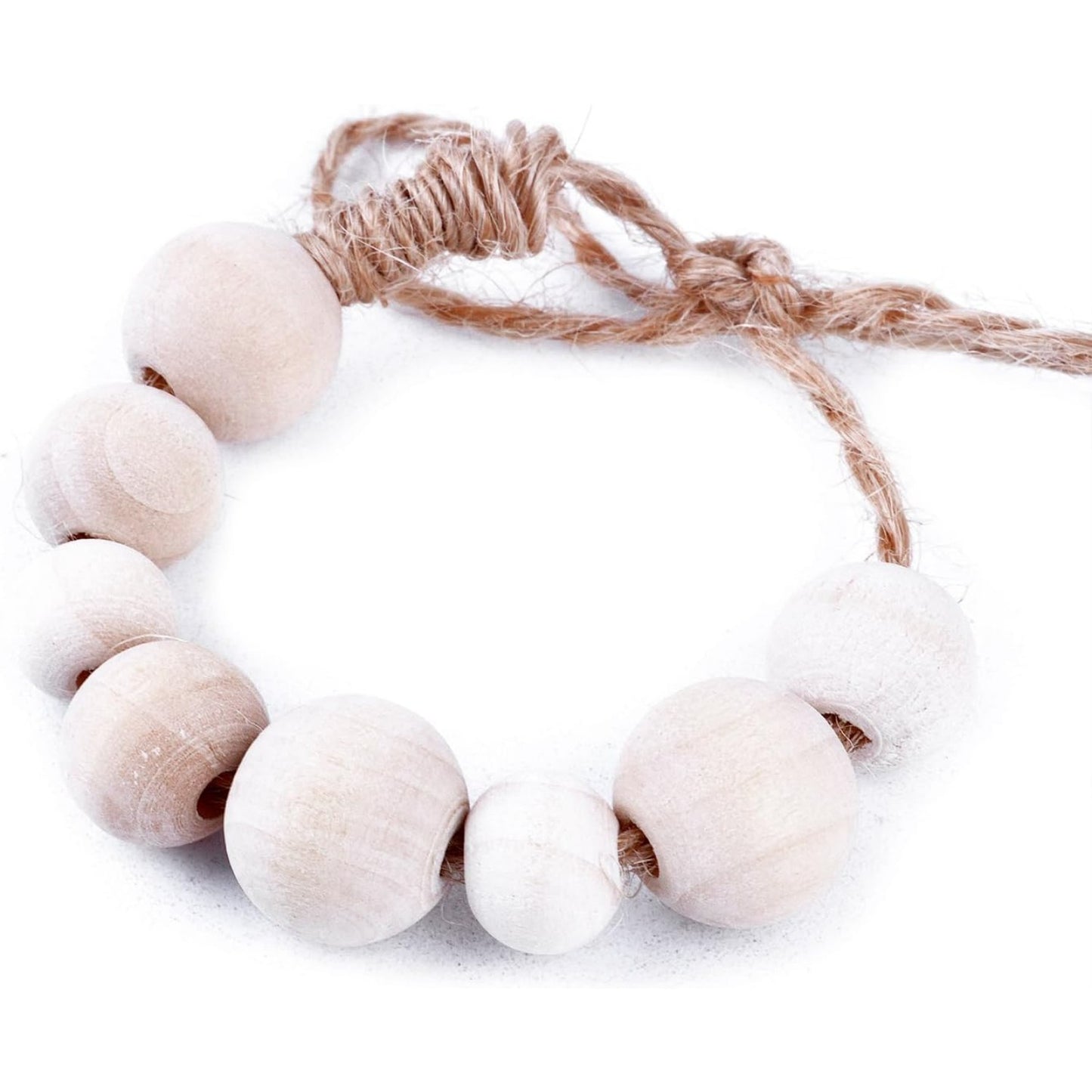 300pcs Natural Color Round Ball Wood Spacer Beads Jewelry Findings Charms(3 Sizes:10mm, 12mm and 14mm)