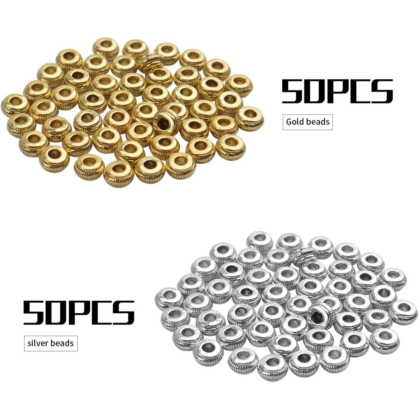 Tibetan Jewelry Findings,100pcs 7mm Antique Spacer Beads Tibetan Alloy Bead Spacers with 3mm Hole for DIY Necklace Bracelets Crafting,Pumpkin Shape