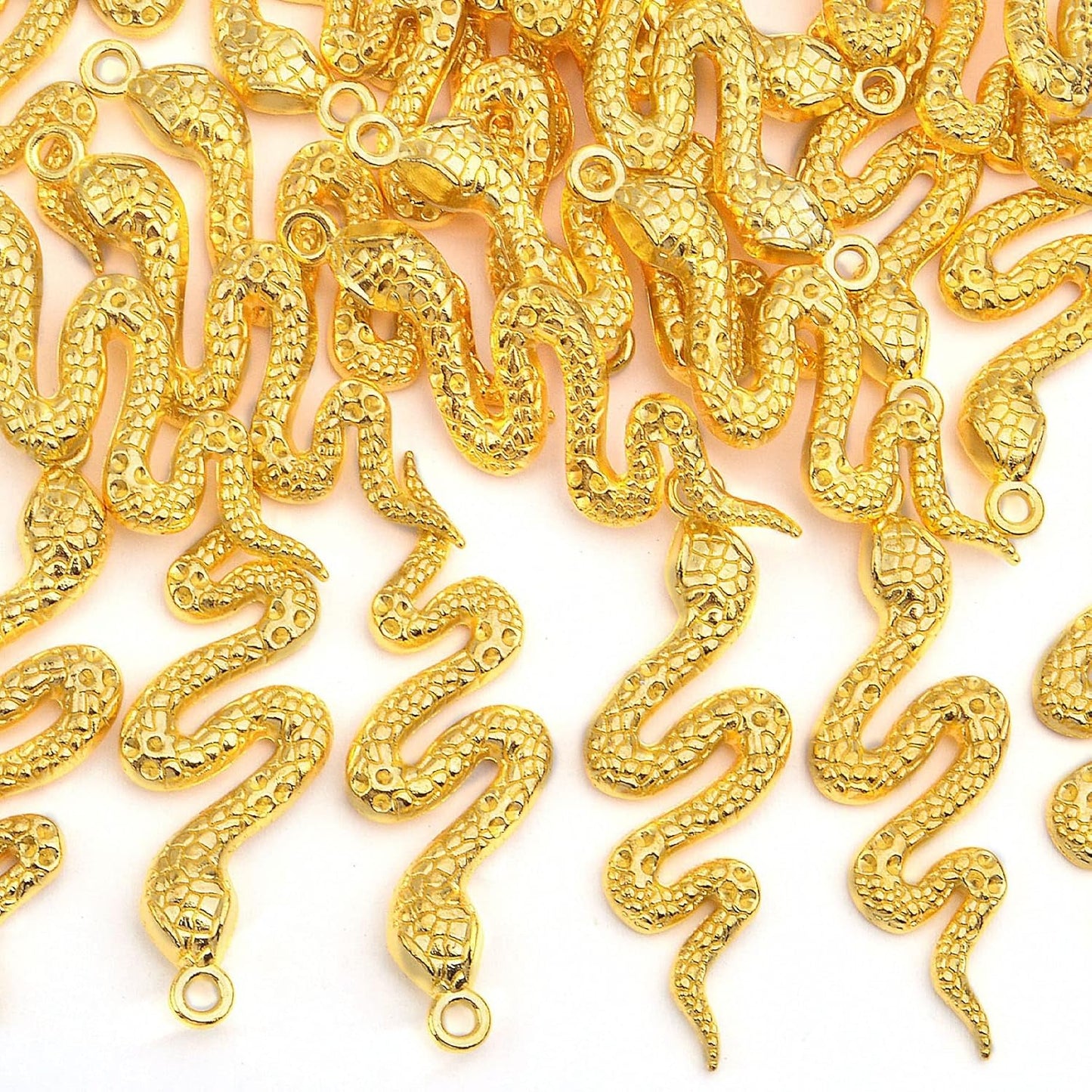 32pcs Snake Charms - Alloy Cobra Pendant for Bracelets Necklaces DIY Jewelry Craft Making Supplies, 4 Colors