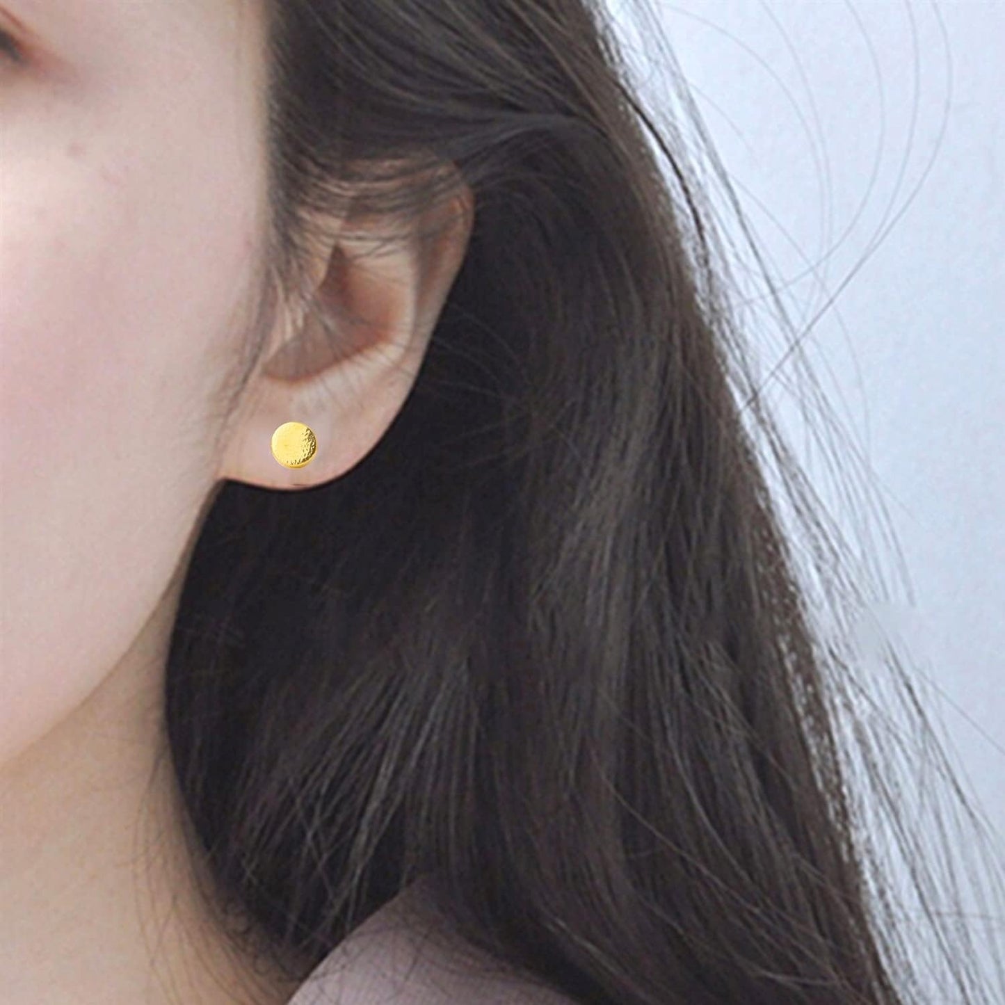 Stainless Steel Earring Studs Set,18 Pairs Gold Plated Earring Pin Studs Geometry Round Ball Cone Earring Post Studs with Clear Bullet Earring Backs for Women Men Ear Studs