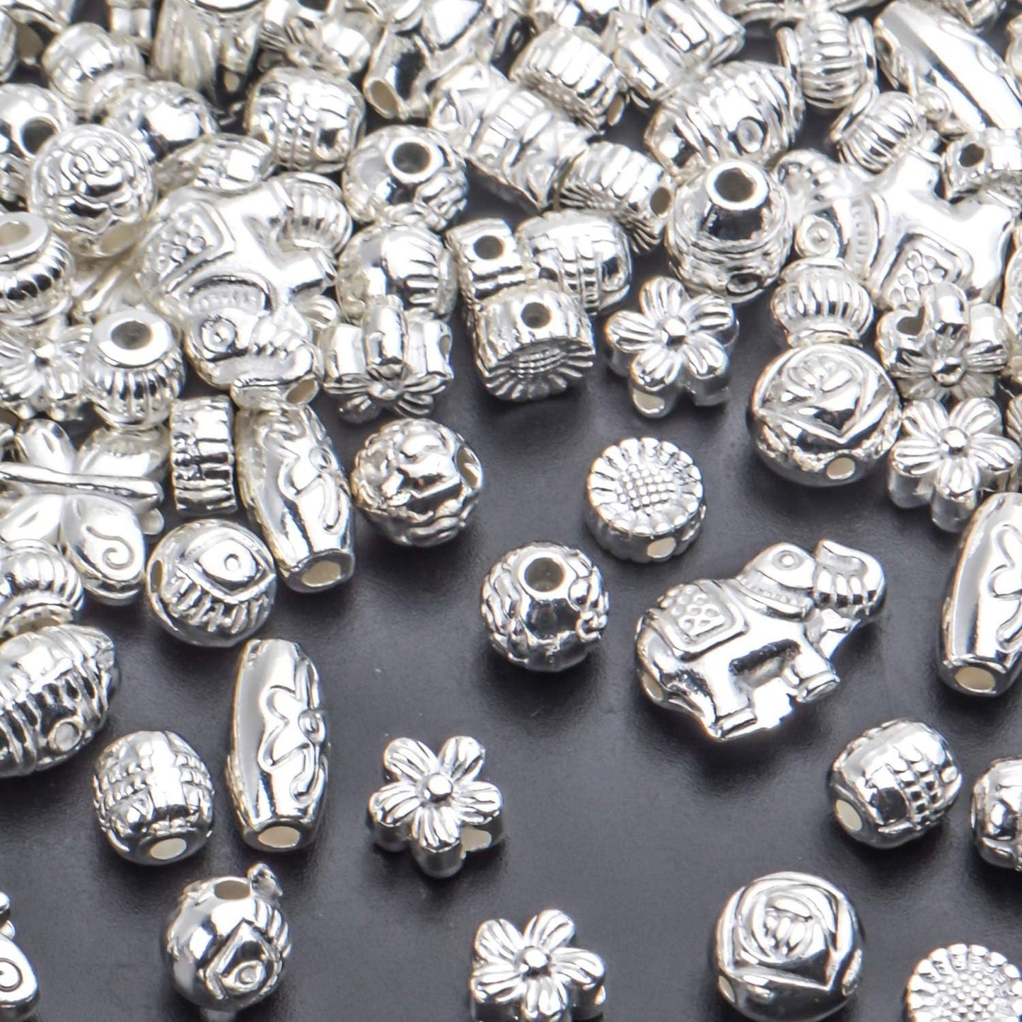 100 Gram(About 150-200pcs) Silver Spacer Beads Charm Bead Spacers Jewelry Findings Accessories for Bracelet Necklace Jewelry Making