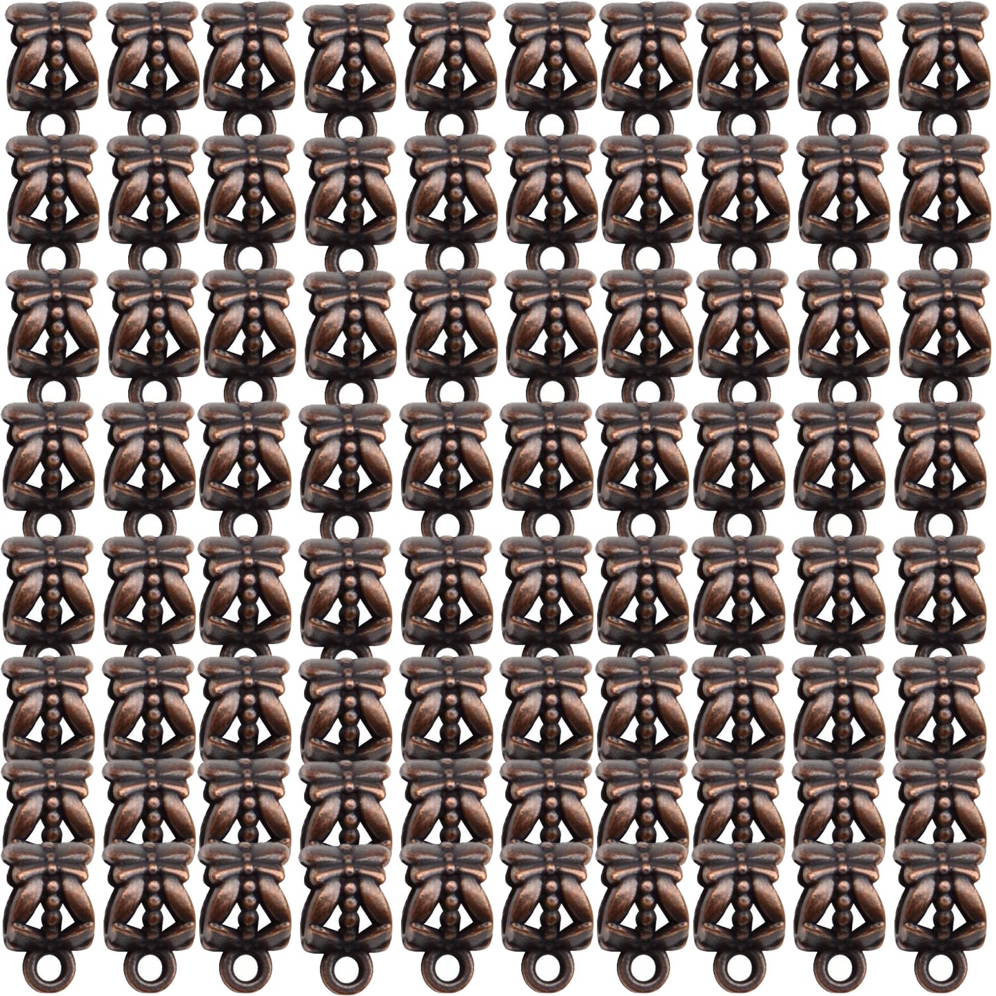 80pcs Antique Tibetan Bail Beads Tube Beads Spacer Rondelle Connectors for Pendant Jewelry Making Crafts, Mixed Colors