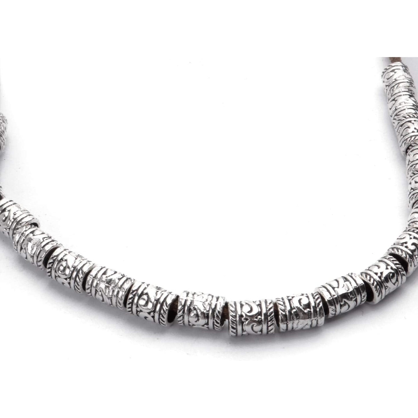 100pcs Antique Silver Spacer Beads Large Hole Beads Charms Hollow Tube Bead for DIY Necklace Bracelets