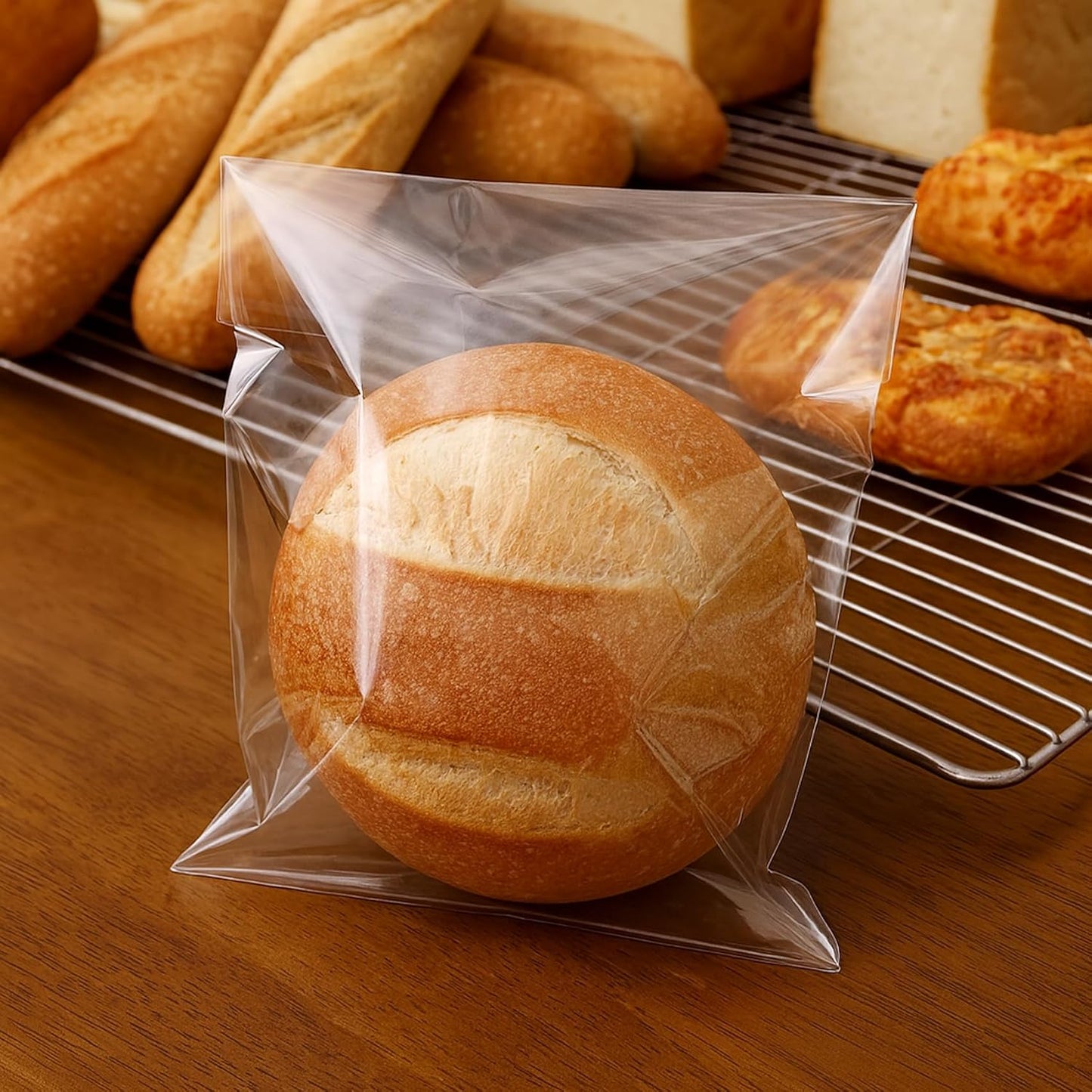 HENDEVL Self Sealing Cellophane Bags,6x9 Inches 200 Pcs Clear Cookie Bags Resealable Cellophane Bag for Packaging Cookies,Favors,Products,Candy