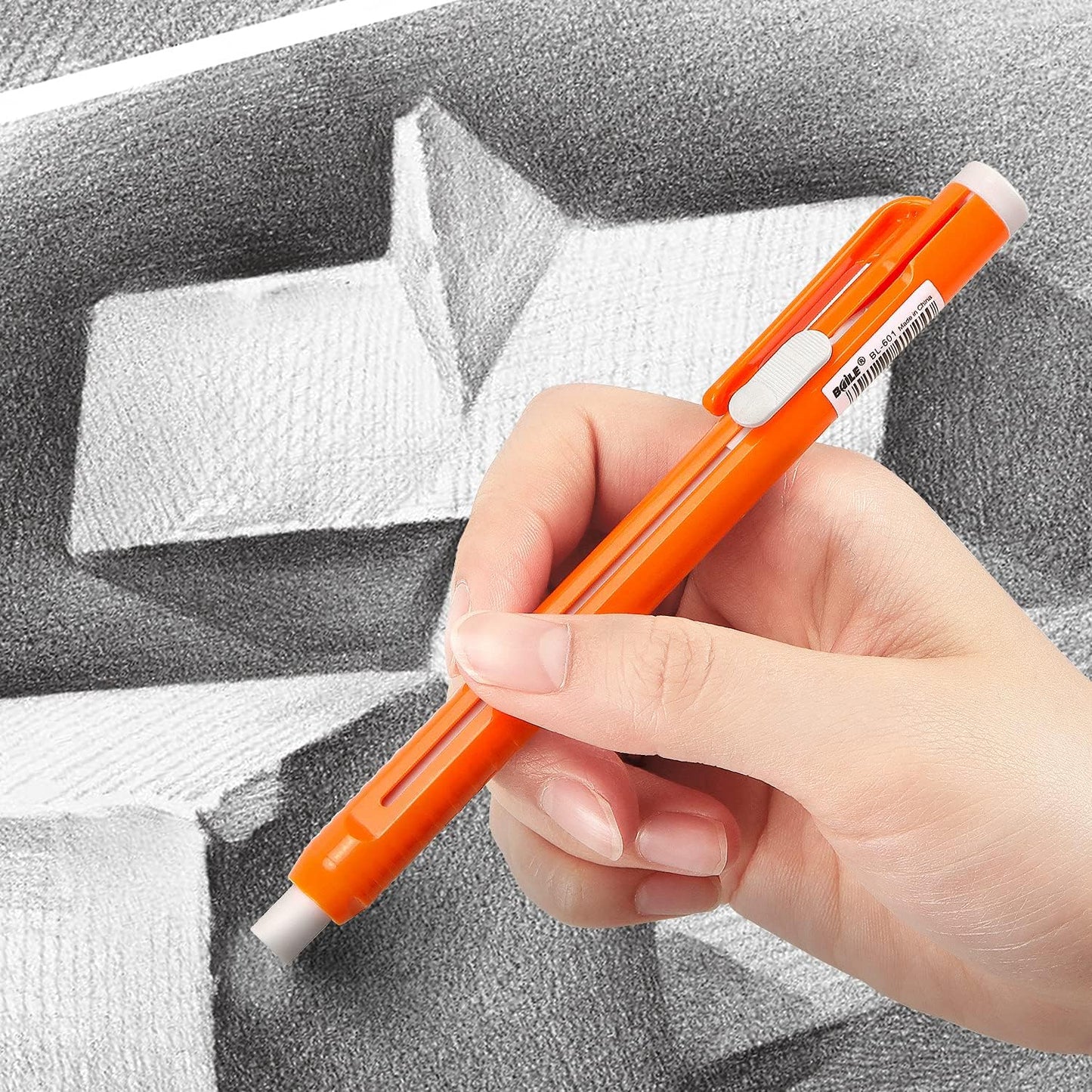 Aylifu Retractable Mechanical Eraser Pen, Pen-Style Erasers Assorted Color, 4 Pack