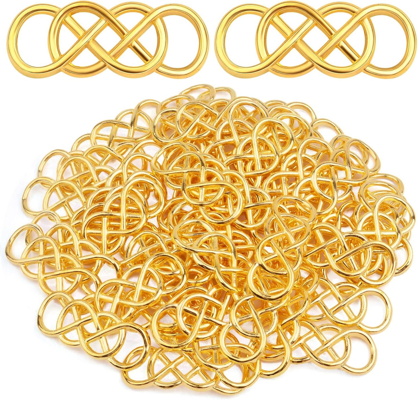 50pcs Double Infinity Symbol Connector Charms Alloy Pendant Charm Connectors for DIY Bracelet Necklace Jewelry Making,32.8mm×12.5mm