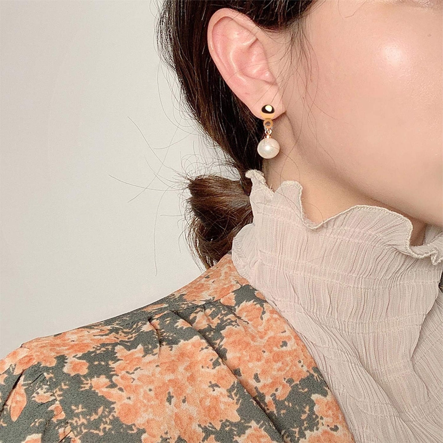Ball Post Earrings with Loop, 40pcs 4mm Hypoallergenic Stainless Steel & Silicone Earring Studs & Backs, 4 Colors