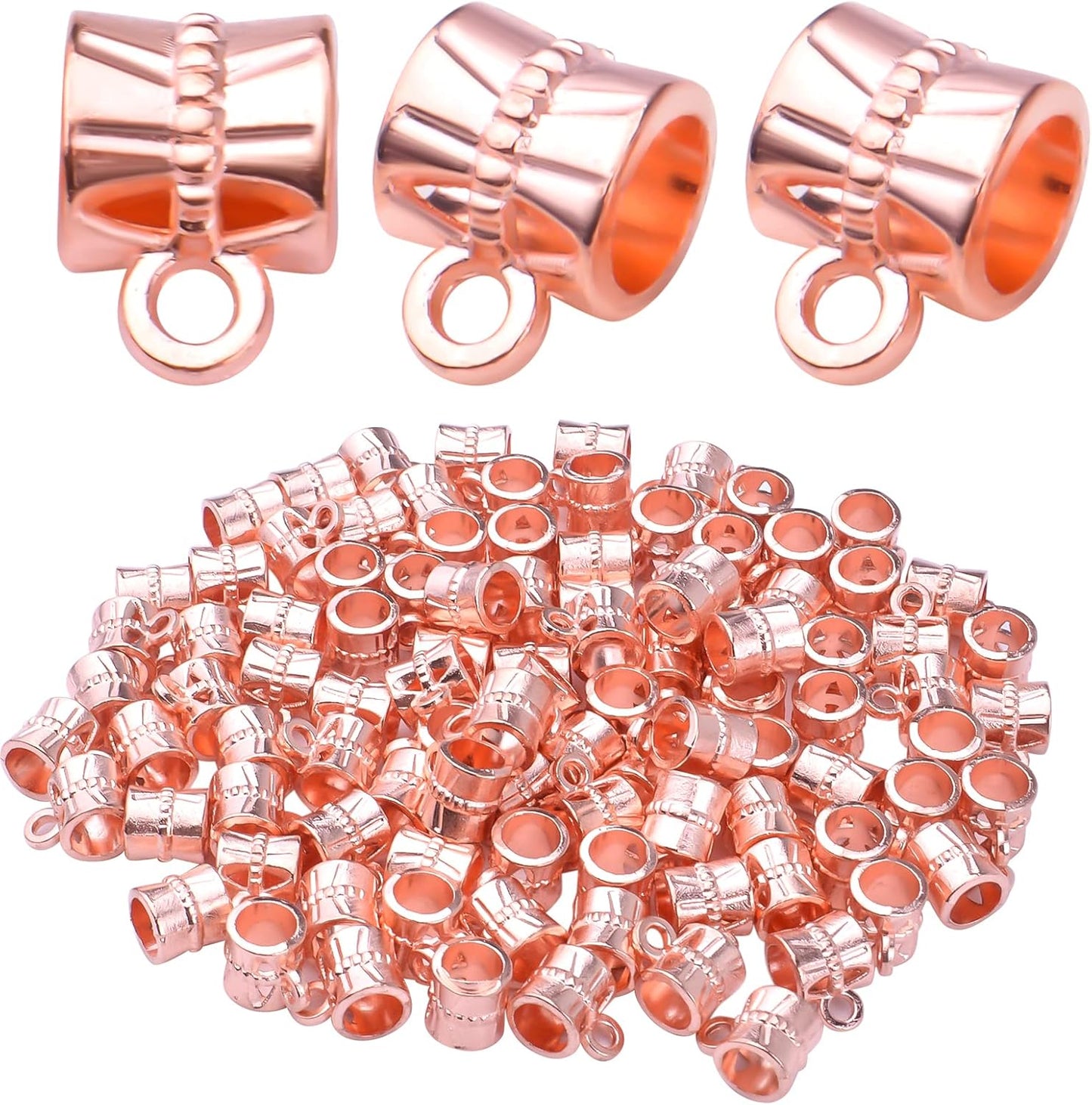 100cs Antique Brown Bail Beads Bracelets Charms Dangle Connectors Tibetan Spacer Beads for Jewelry Making Crafts DIY