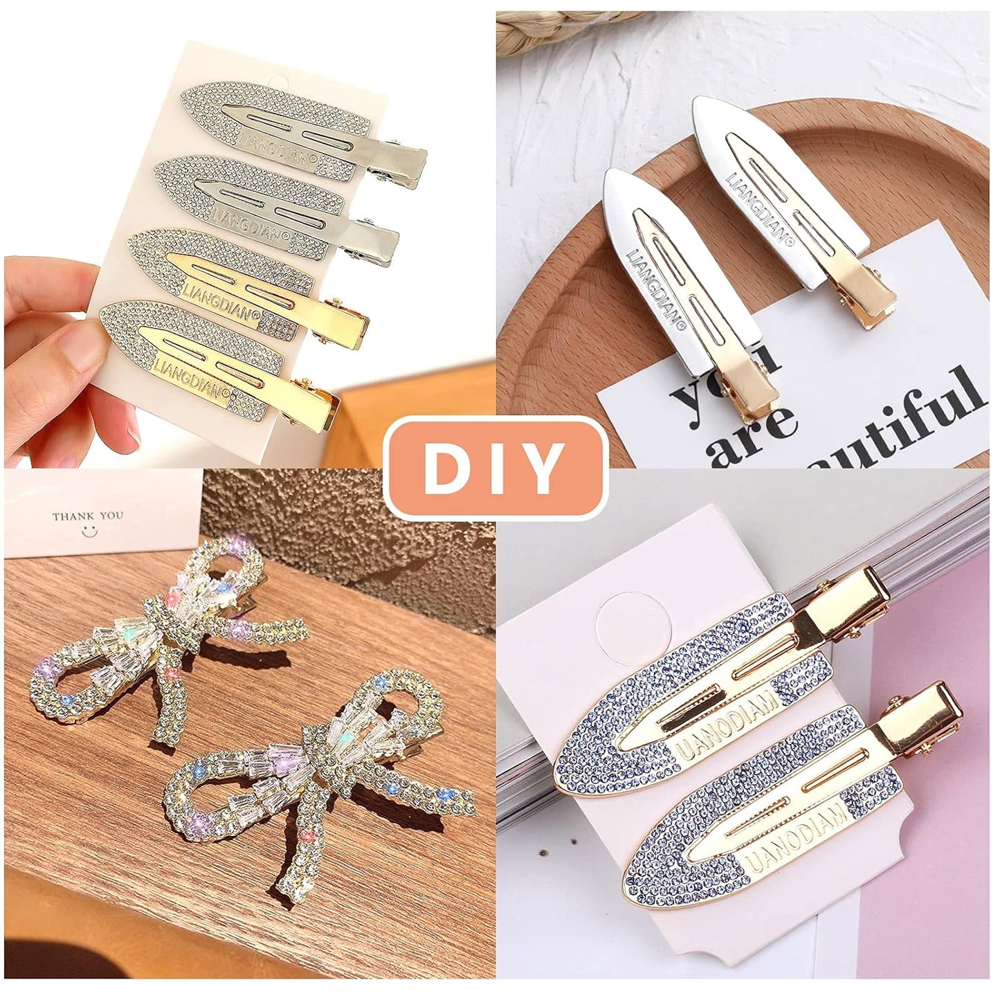 50pcs Golden Single Prong Curl Clips Alloy Alligator Hair Pins Clips Sectioning Hair Clips for Hair Extensions Styling Haircut Crafting, 5.6 cm x 0.83 cm x 1.1 cm