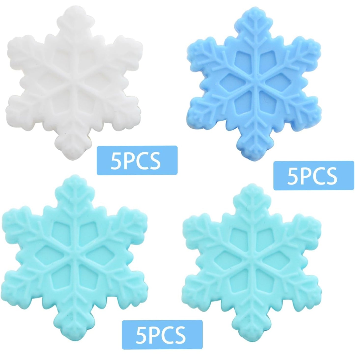 15pcs Snowflake Beads Silicone Focal Beads Christmas Snowflake Shaped Rubber Bead Winter Xmas Loose Beads for Beadable Pen DIY Keychain Bracelet Crafts Jewelry Making, 3 Colors