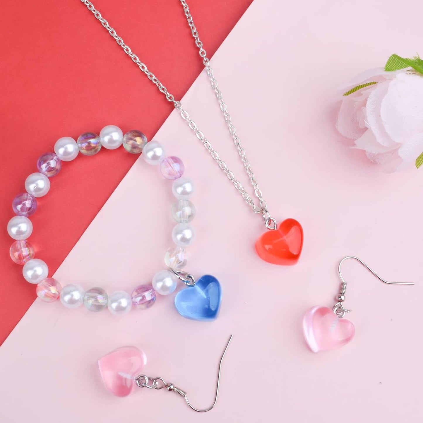 30 Pieces Gummy Heart Charms Pendant Colorful Resin Love Heart Candy Pendants Crafts Supplies for DIY Earrings Necklace Bracelet Jewelry Making