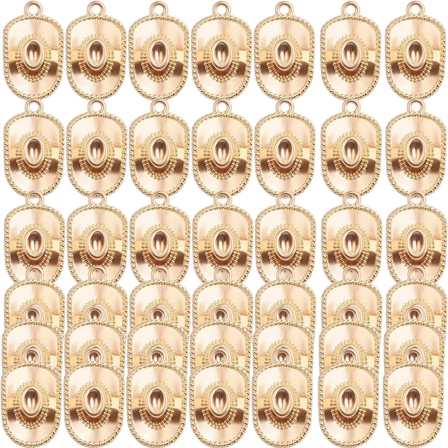 42pcs Alloy Western Cowboy Hat Pendant Charms Antique Tibetan Cowboy Hat Shape Charms Craft Supplies for DIY Bracelet Necklace Keychains Jewelry Making, 7 Colors