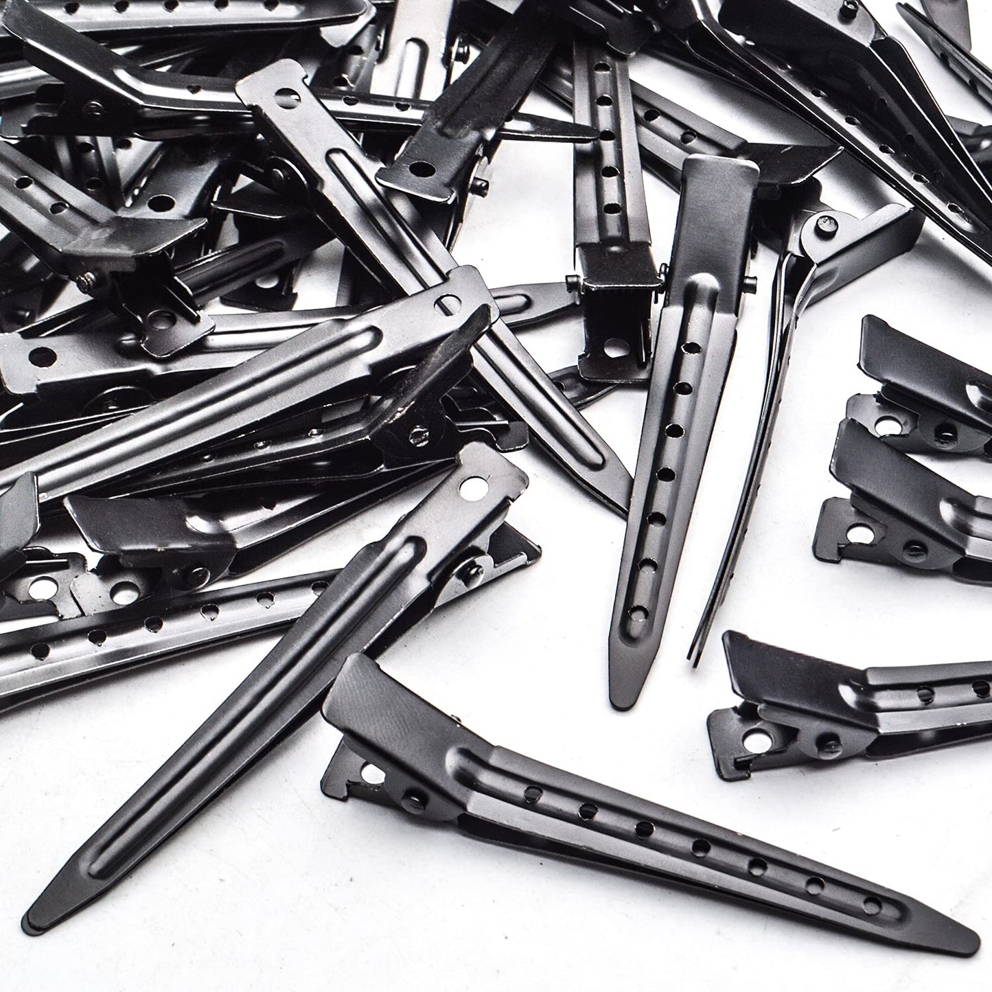Hair Clips, 50pcs Stainless Steel Hair Clips Non Slip Hair Clips No-Trace Professional Sectioning Hair Clips DIY Accessories for Women Girls Hairdressing Styling Salon, 7cm, Black