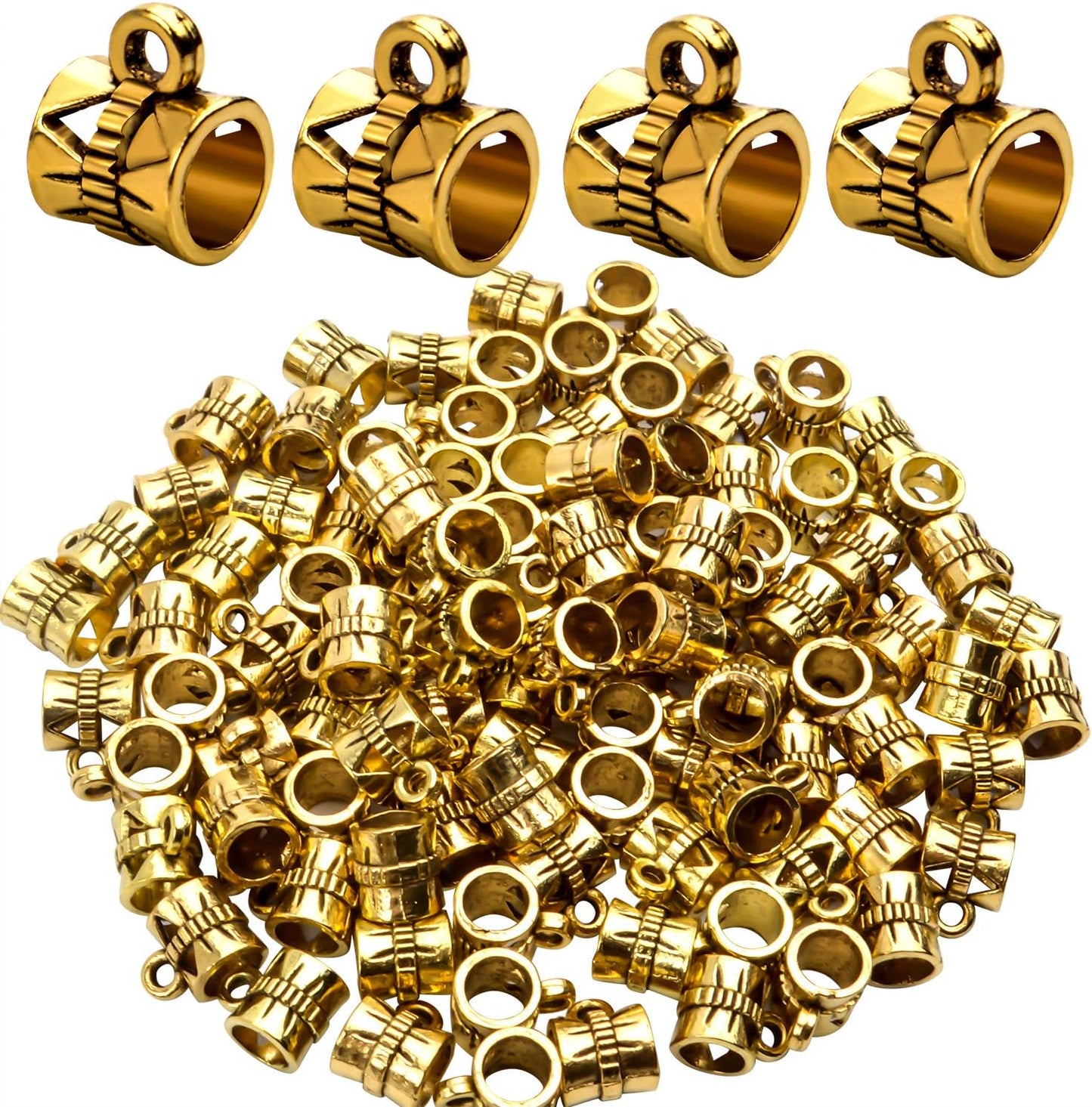 100cs Antique Brown Bail Beads Bracelets Charms Dangle Connectors Tibetan Spacer Beads for Jewelry Making Crafts DIY